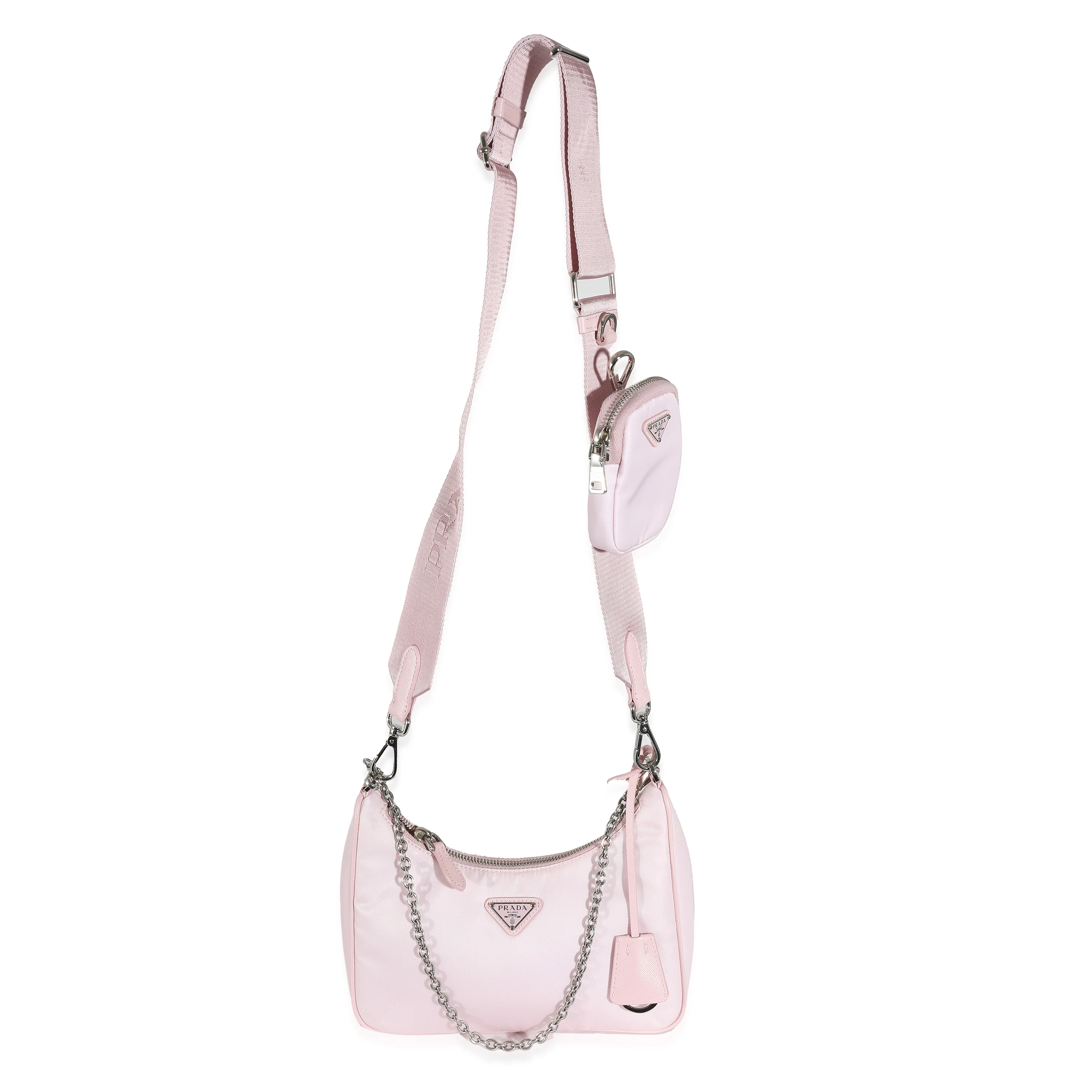 Prada Alabaster Pink Nylon Re-Edition 2005 Bag - Image 8