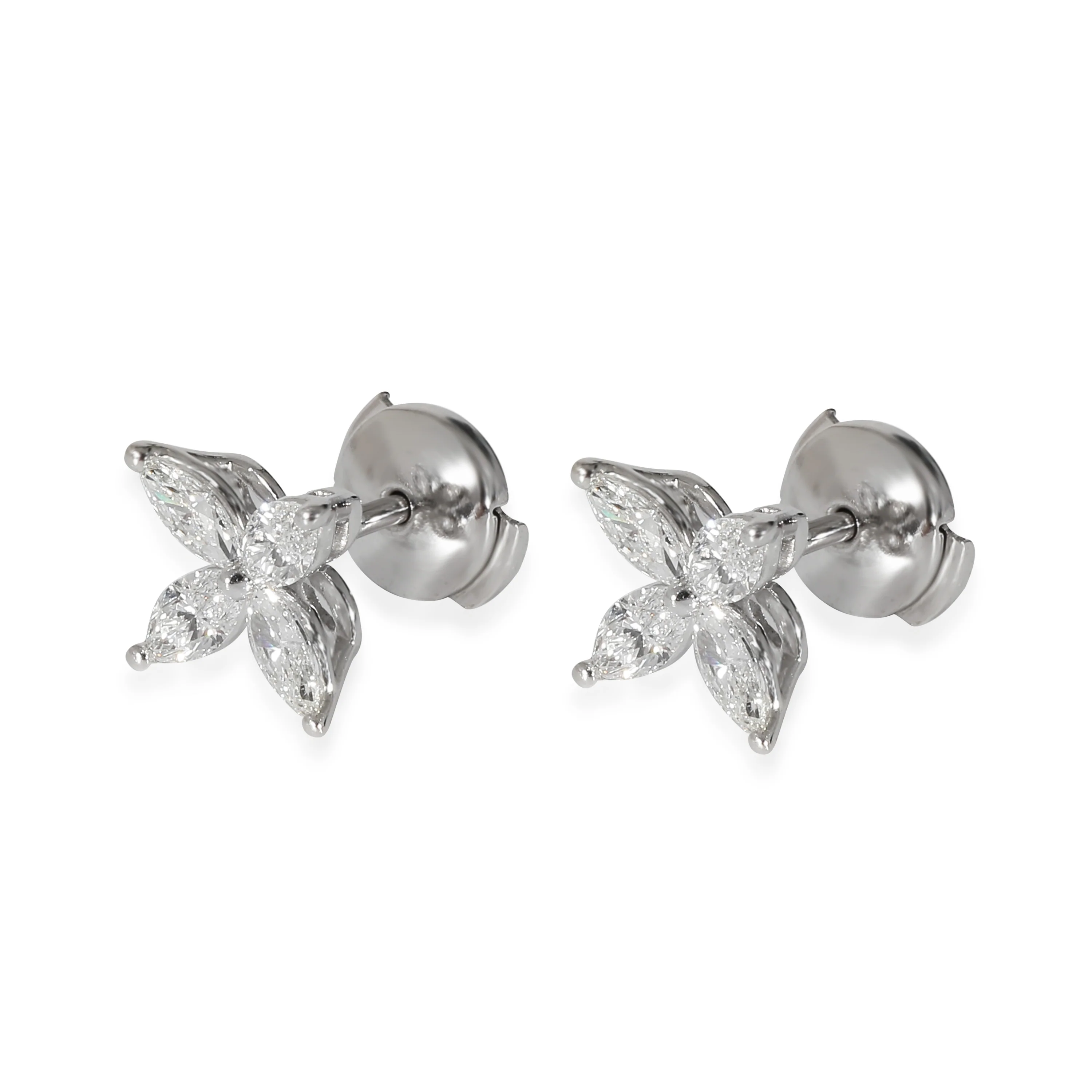 Tiffany & Co. Victoria Stud Earrings in Platinum 0.92 CTW - Image 2