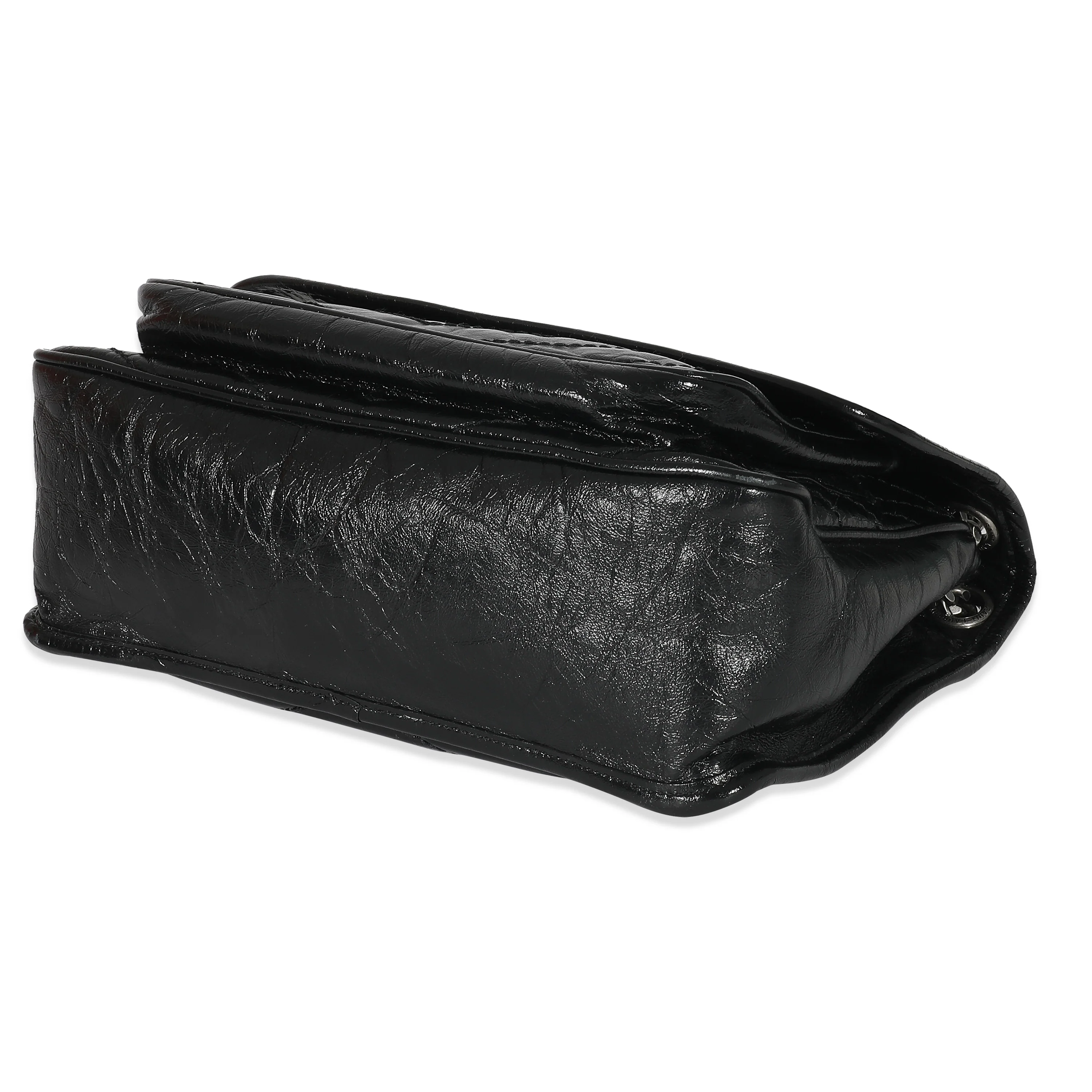 Saint Laurent Black Crinkled Calfskin Matelasse Medium Niki - Image 7