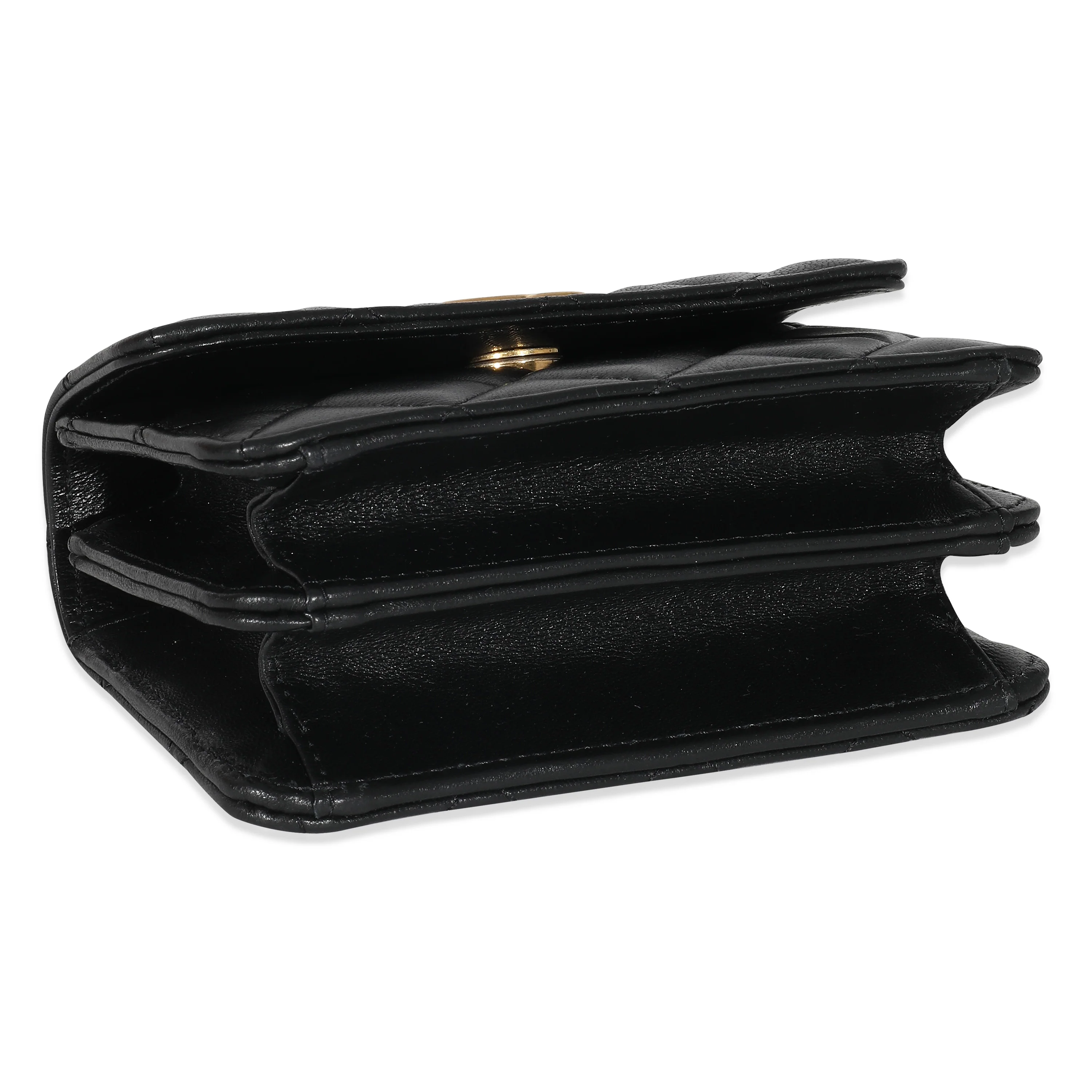 Chanel Black Quilted Lambskin Chain Top Handle Clutch - Image 6