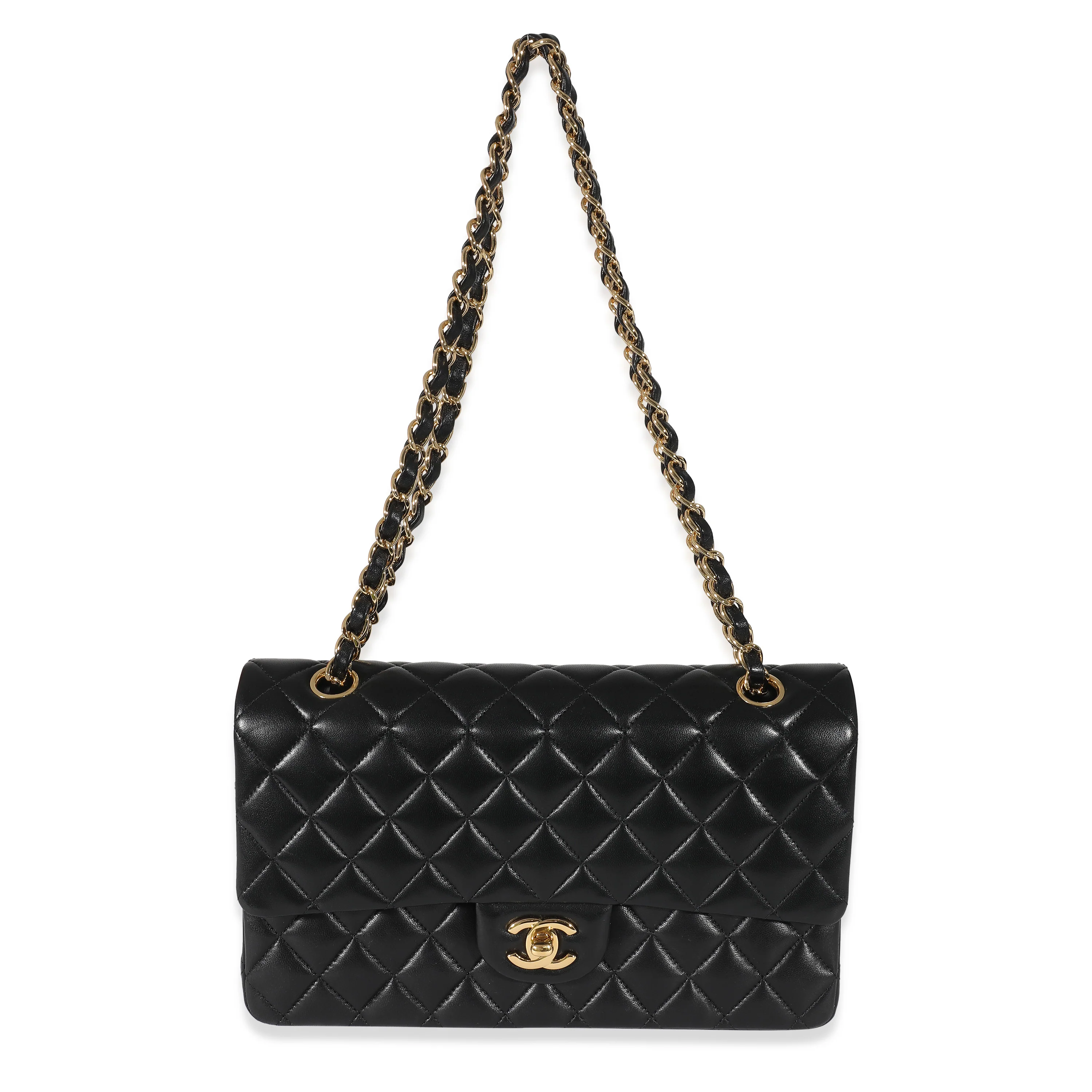 Black Quilted Lambskin Medium Classic Double Flap Bag - Image 4