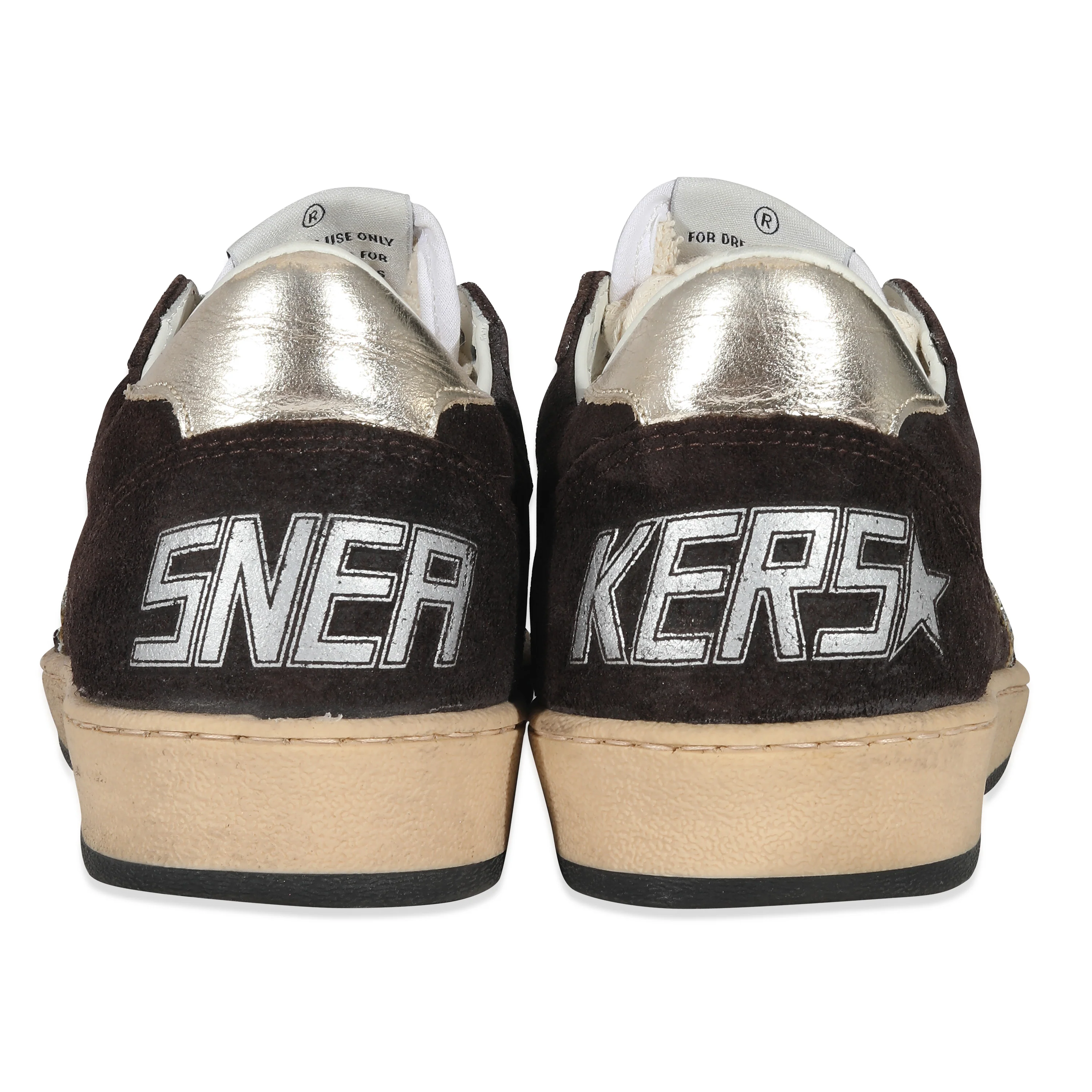 Silver Glitter Star Brown Suede Ballstar 36 - Image 4