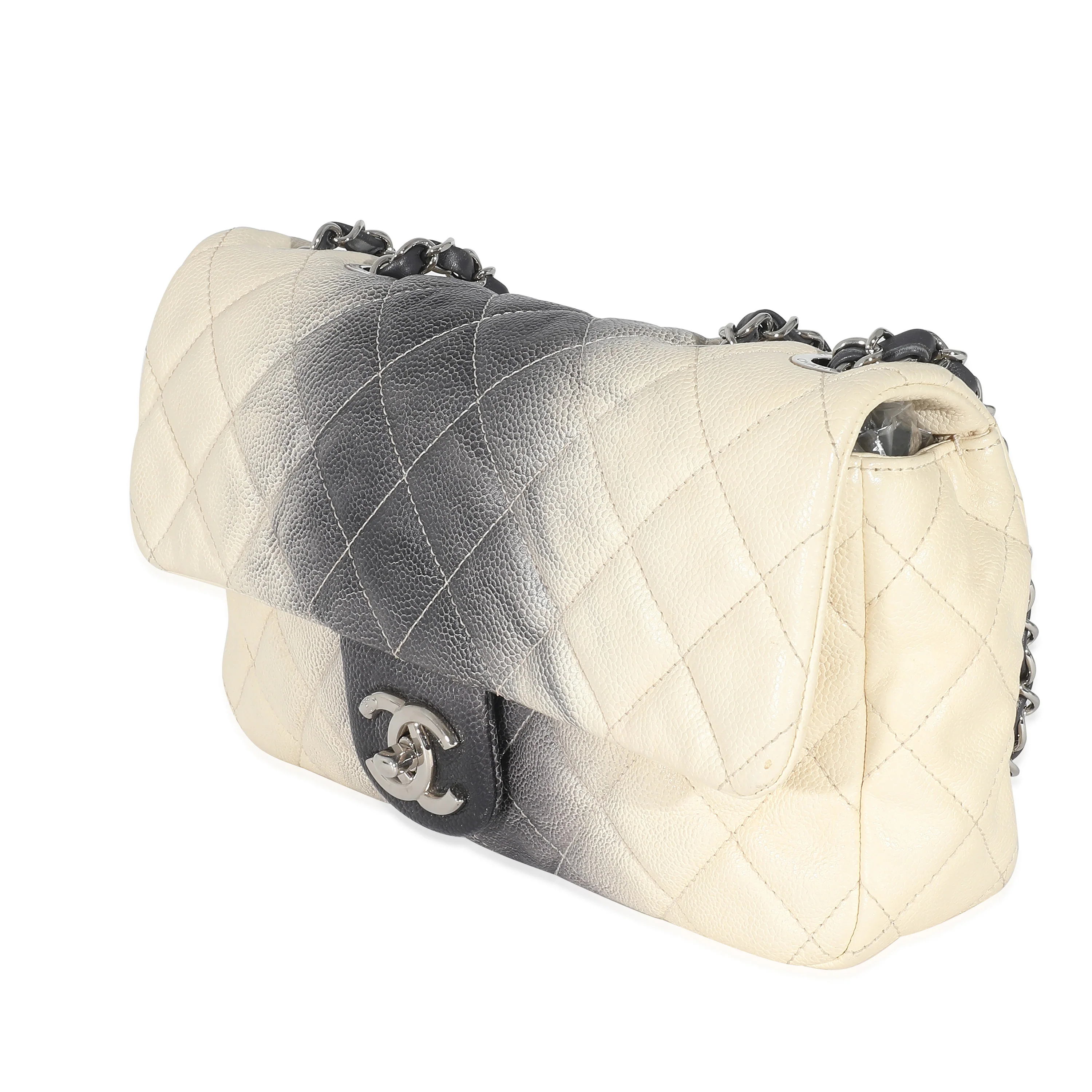 Chanel Ombré Cream Quilted Caviar Medium Single Flap Bag - Image 2