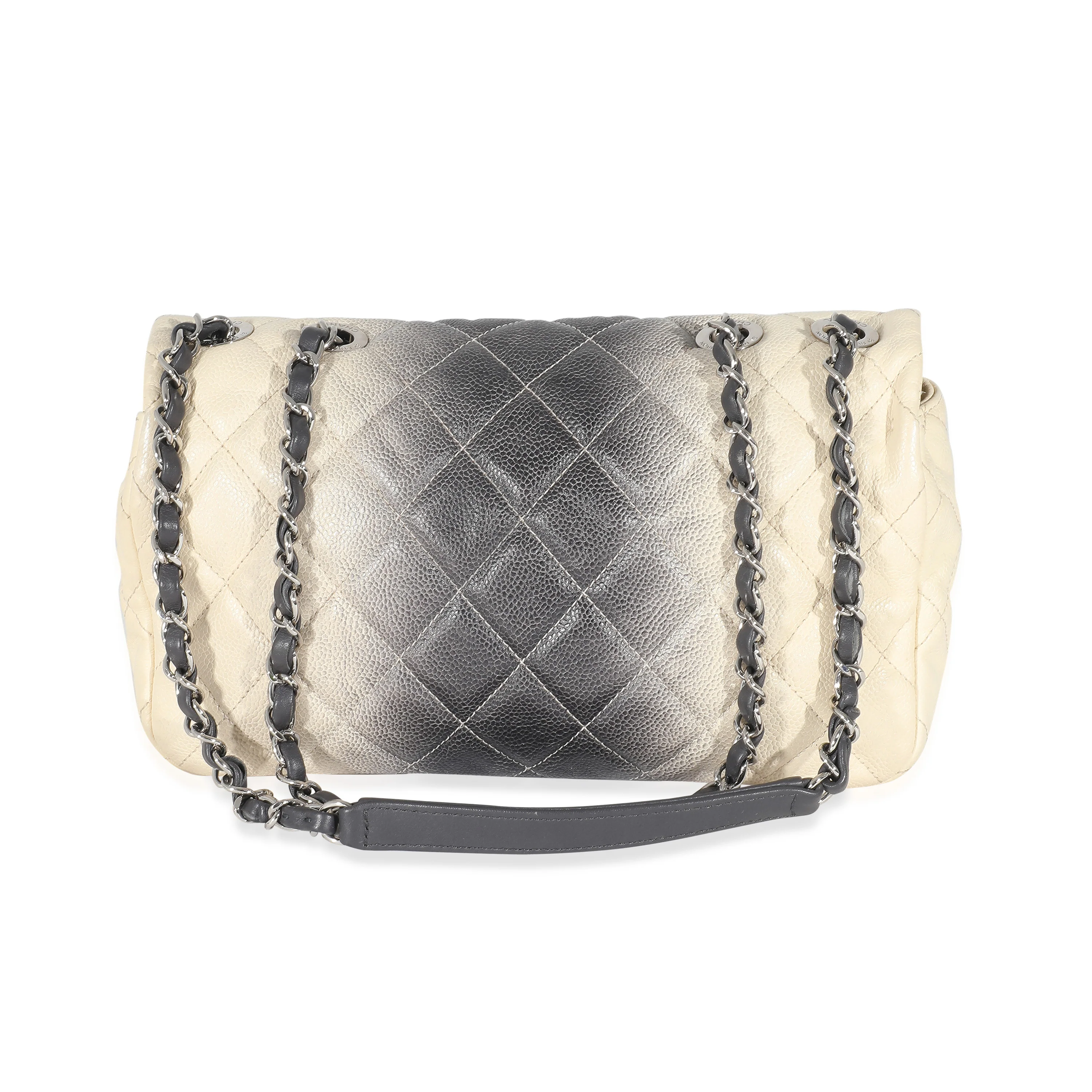 Chanel Ombré Cream Quilted Caviar Medium Single Flap Bag - Image 3