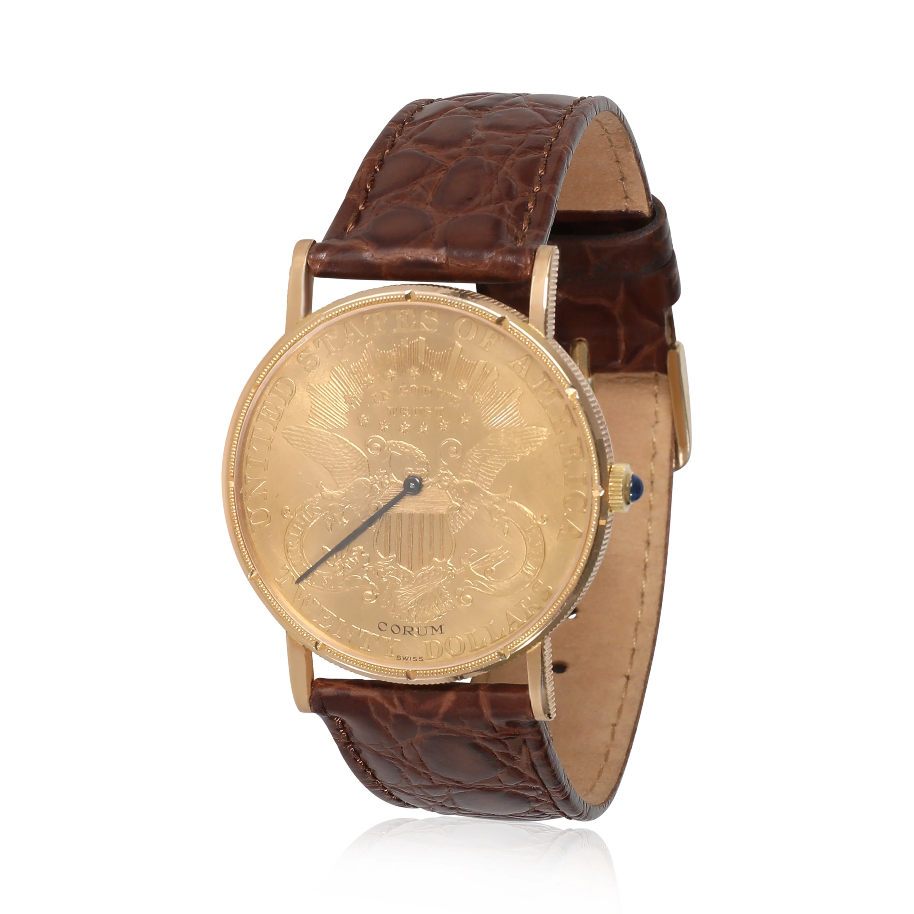 $20 Gold Double Eagle Coin Mens Watch in 18k Yellow Gold