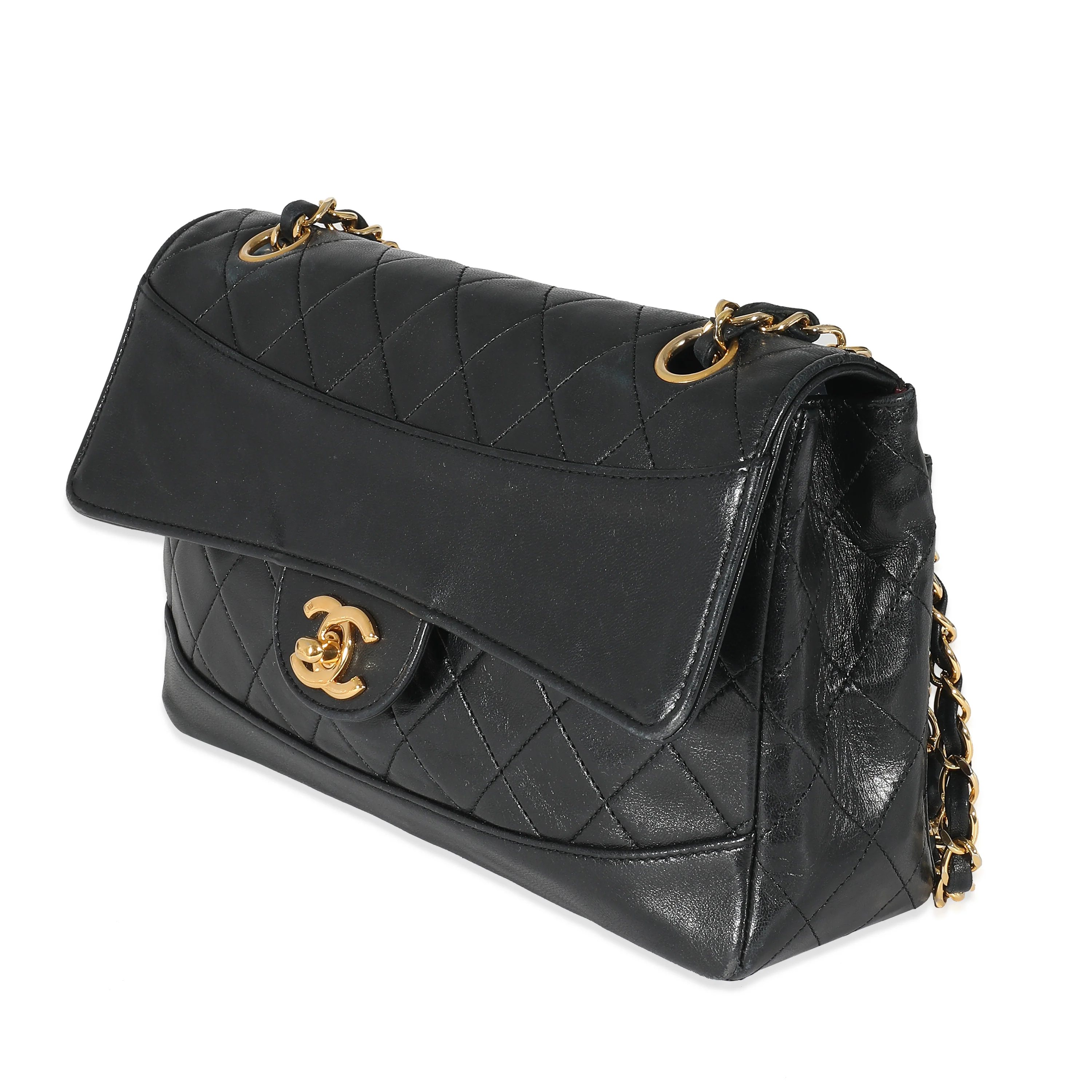 Chanel Black Quilted Lambskin Medium Flap Bag - Image 2
