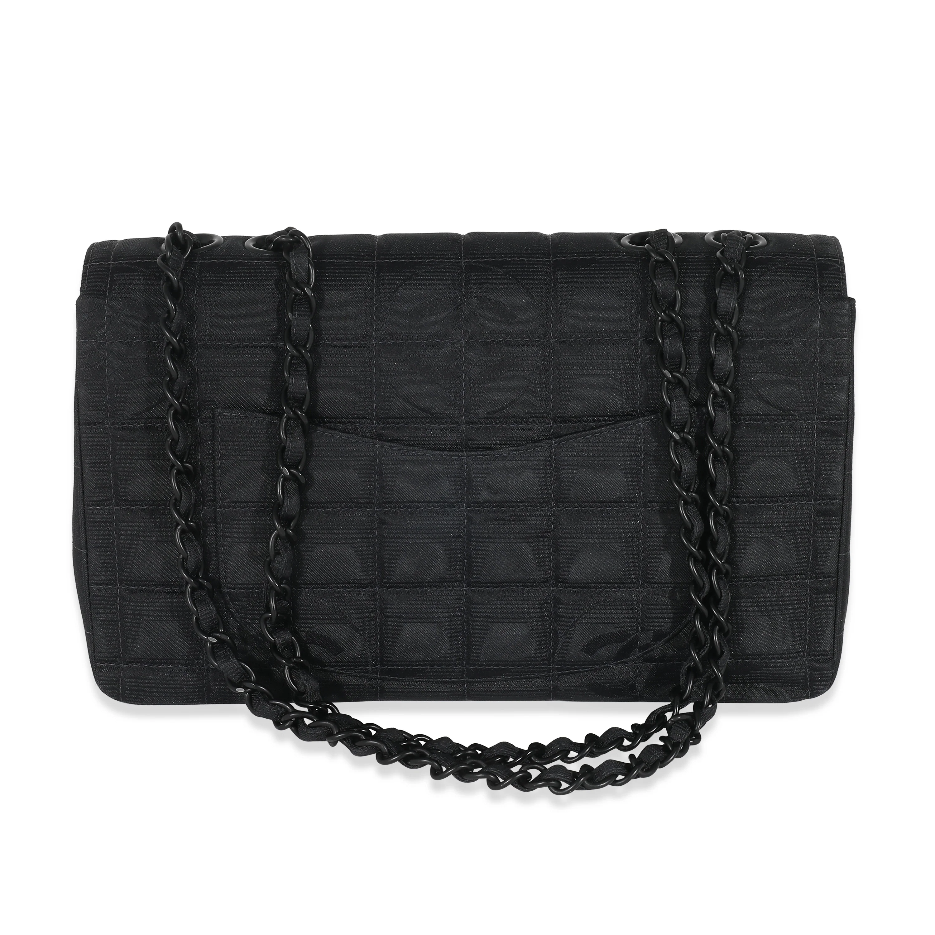 Chanel Black Nylon Travel Line Medium Classic Flap Bag - Image 3