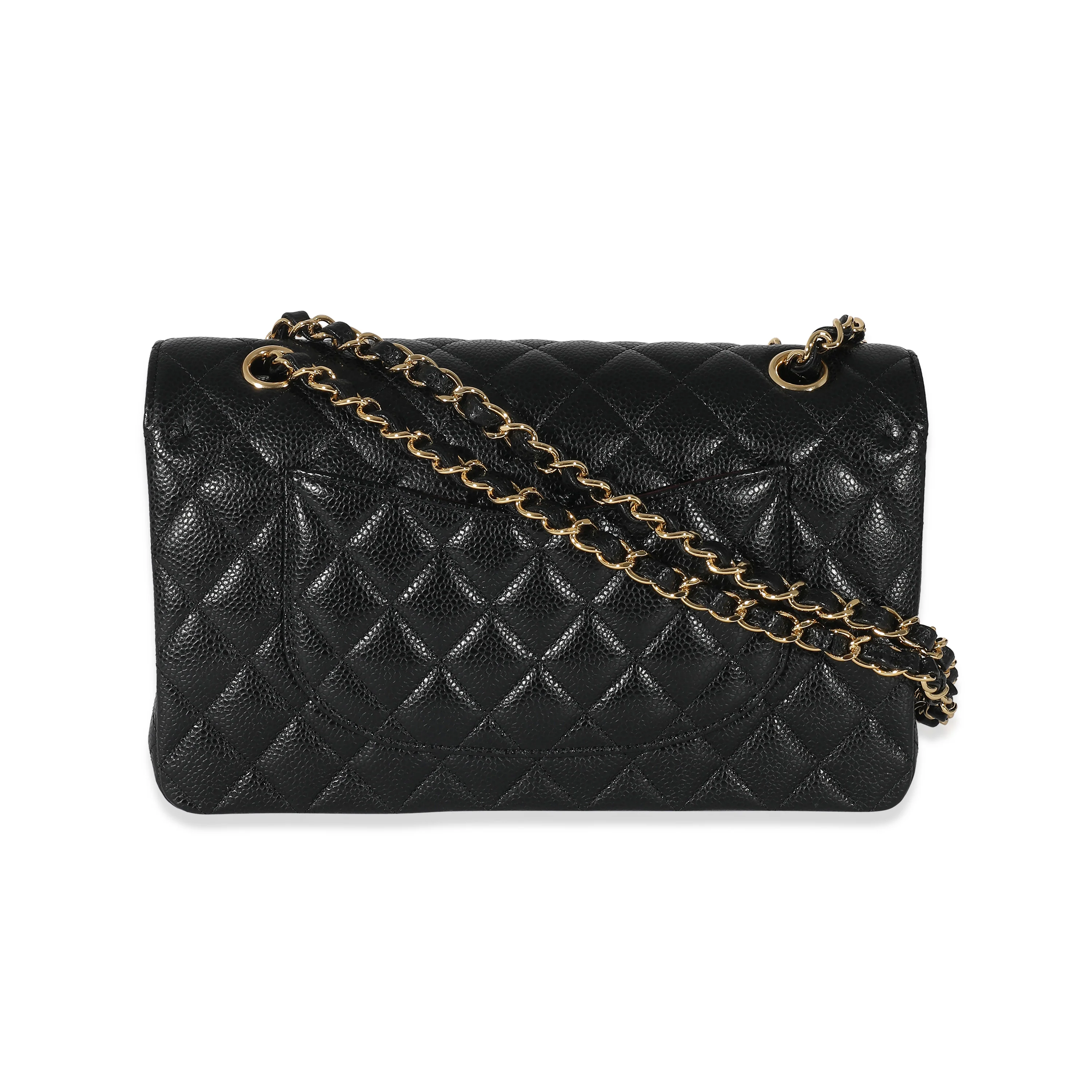 Chanel Black Quilted Caviar Medium Classic Double Flap Bag - Image 3
