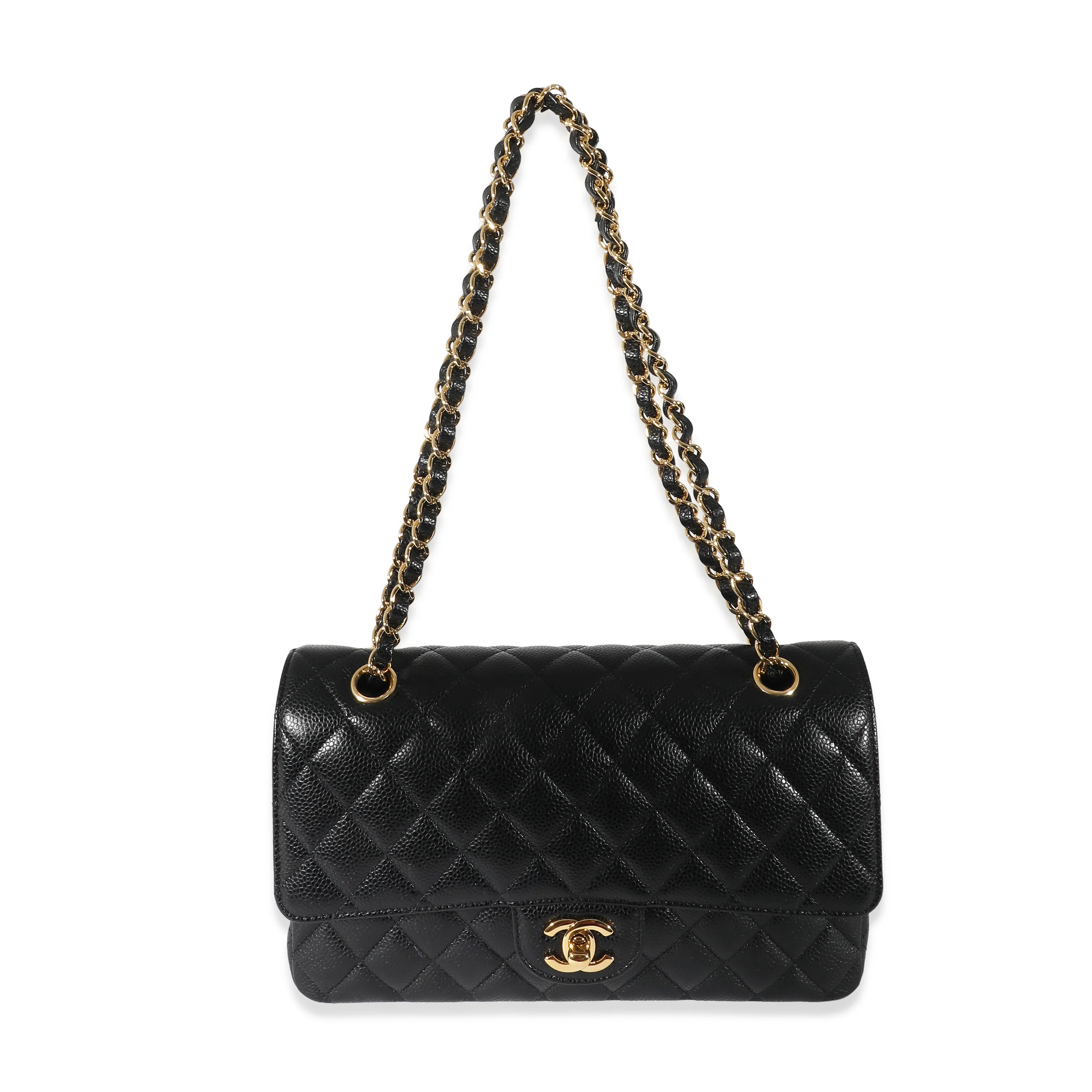Chanel Black Quilted Caviar Medium Classic Double Flap Bag - Image 4