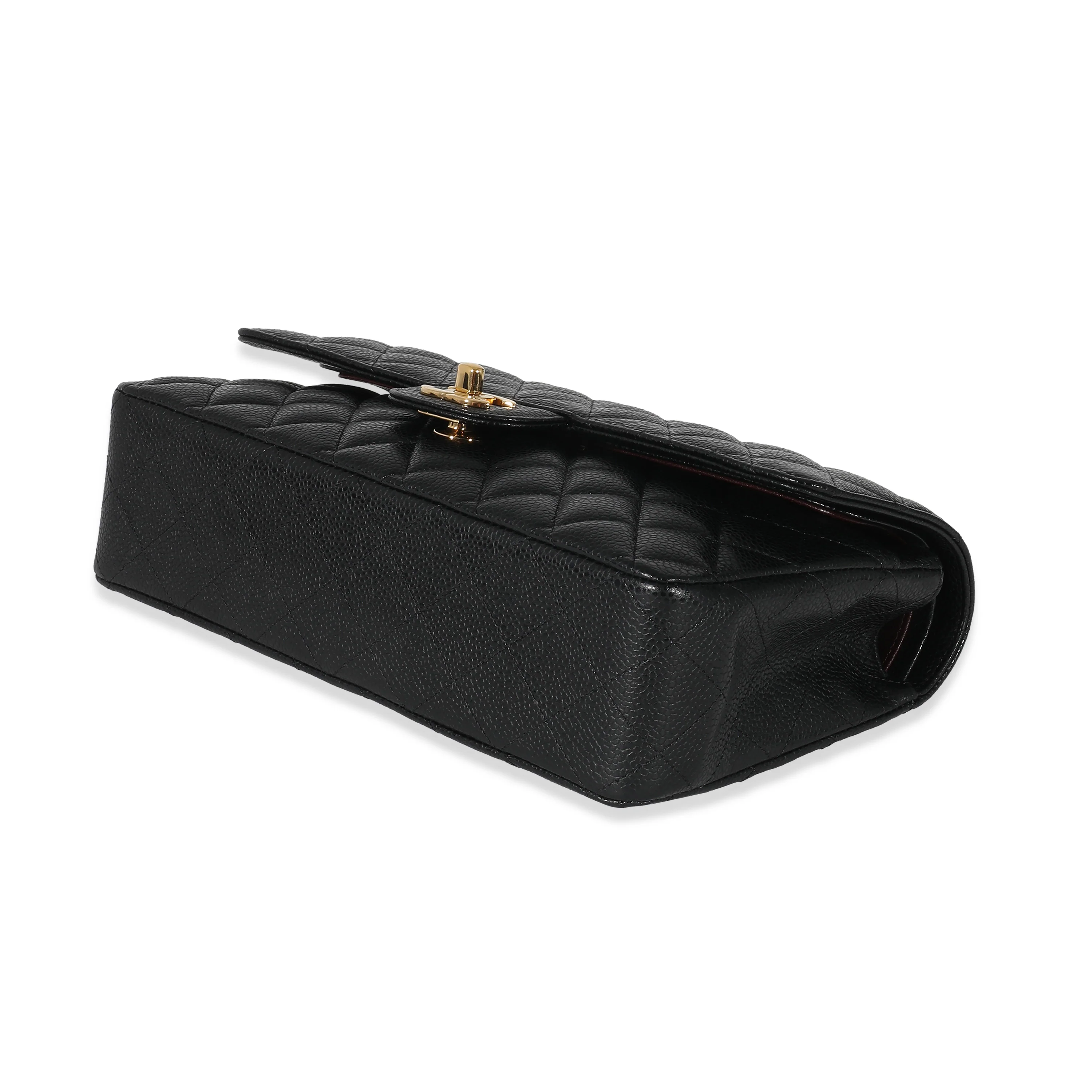 Chanel Black Quilted Caviar Medium Classic Double Flap Bag - Image 7