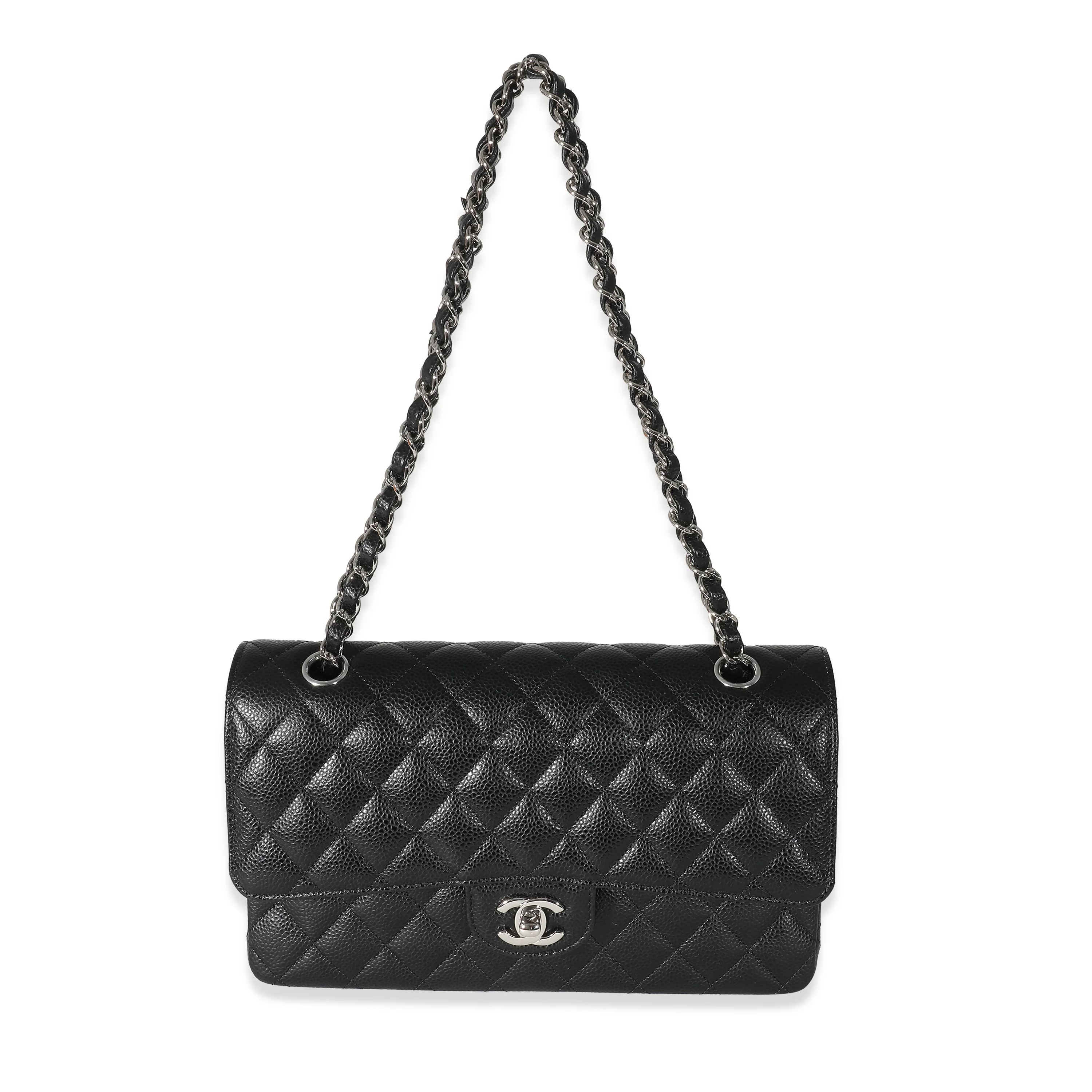 Chanel Black Quilted Caviar Medium Classic Double Flap Bag - Image 4