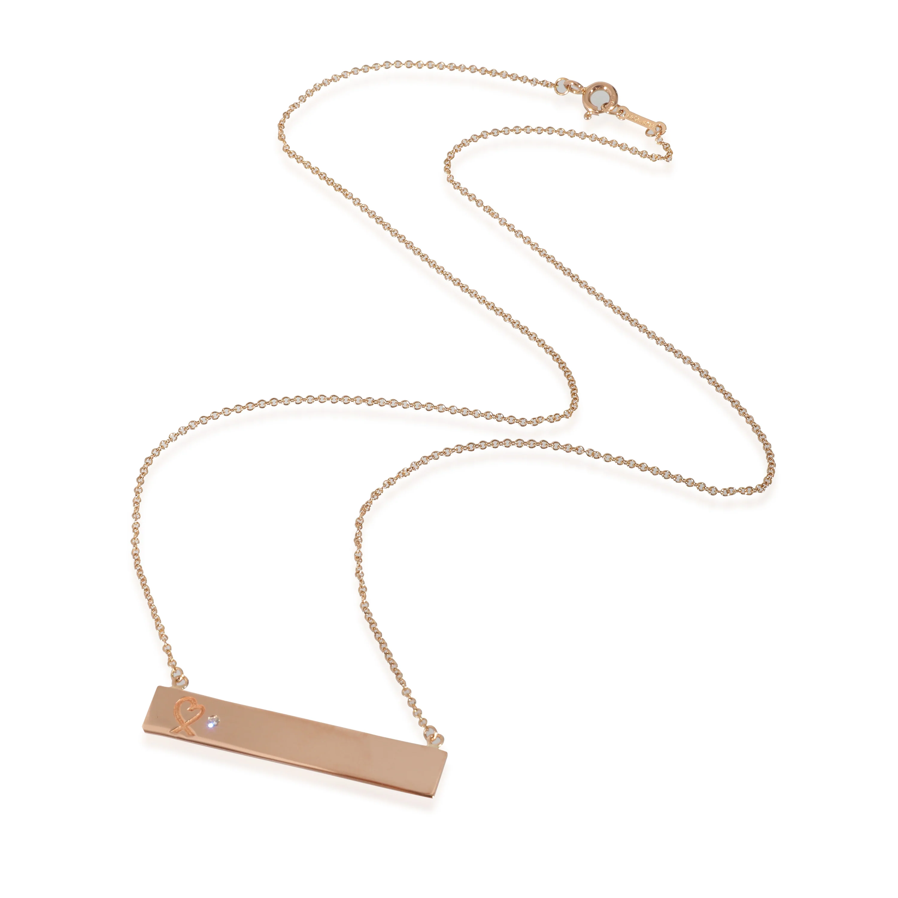 Paloma Picasso Loving Heart Bar Pendant in 18K Rose Gold 0.01 Ctw - Image 2