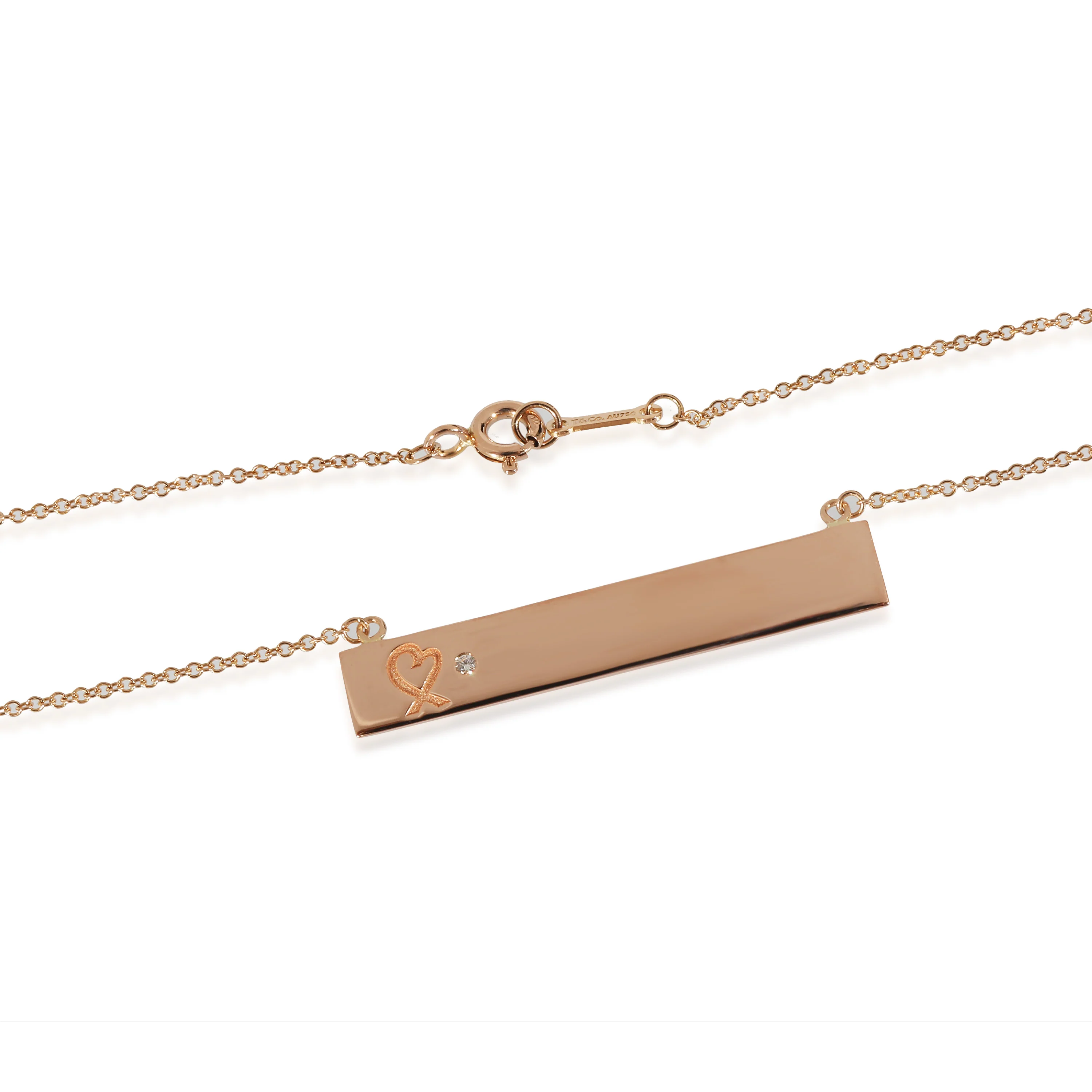 Paloma Picasso Loving Heart Bar Pendant in 18K Rose Gold 0.01 Ctw - Image 3