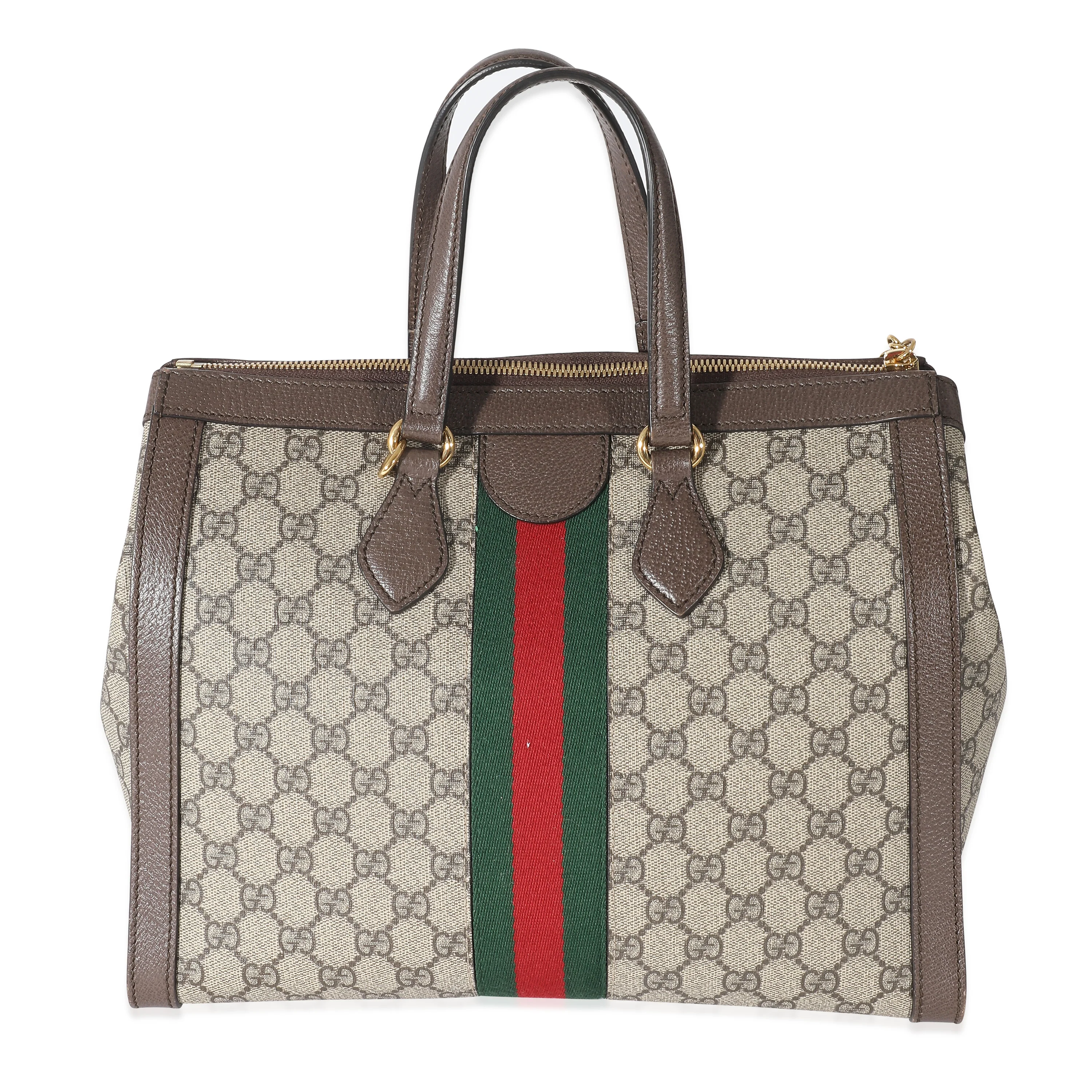 Gucci Beige GG Canvas Ophidia Medium Top Handle Bag - Image 3