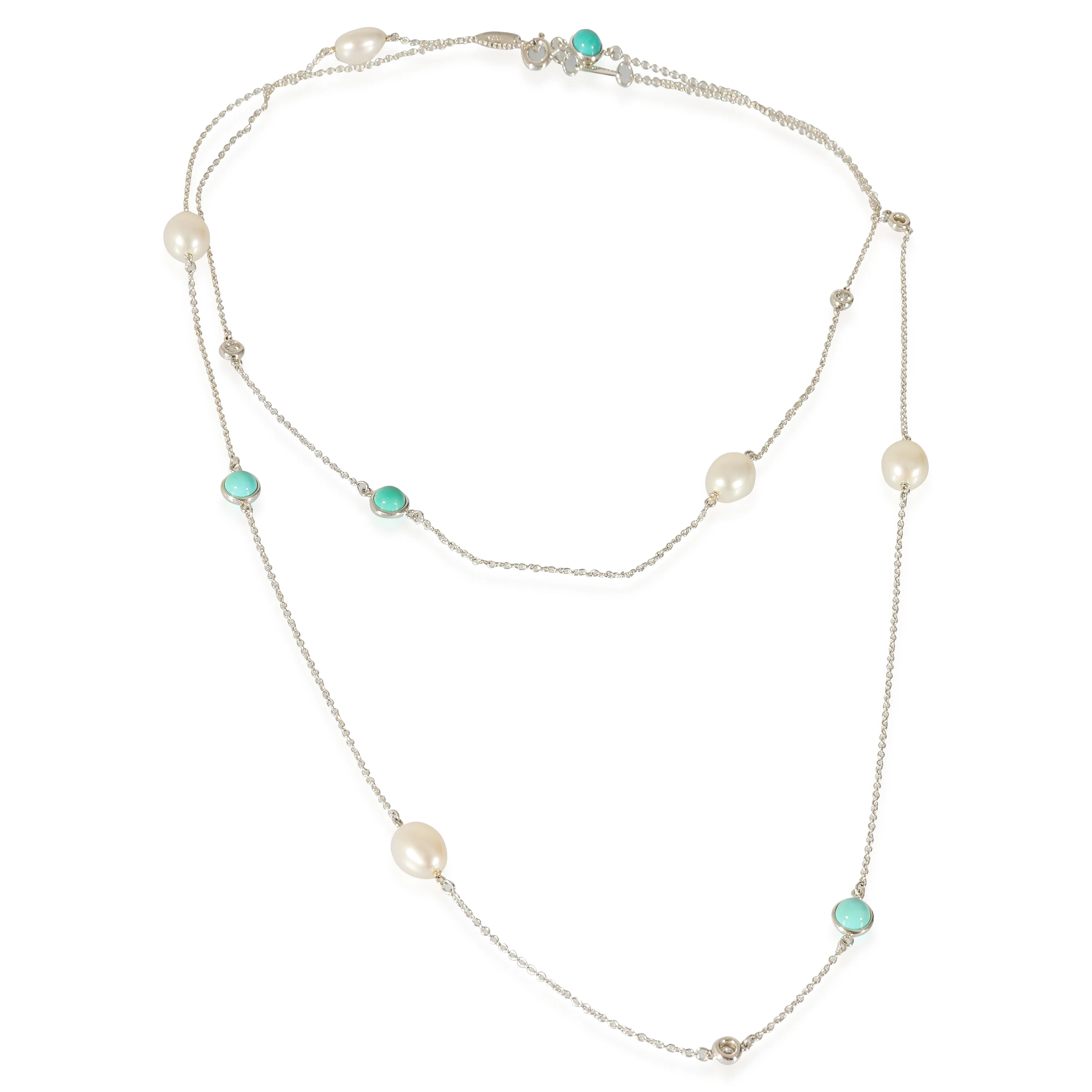Elsa Peretti Color by the Yard Sprinkle Necklace in Silver 0.2 CTW - Image 2