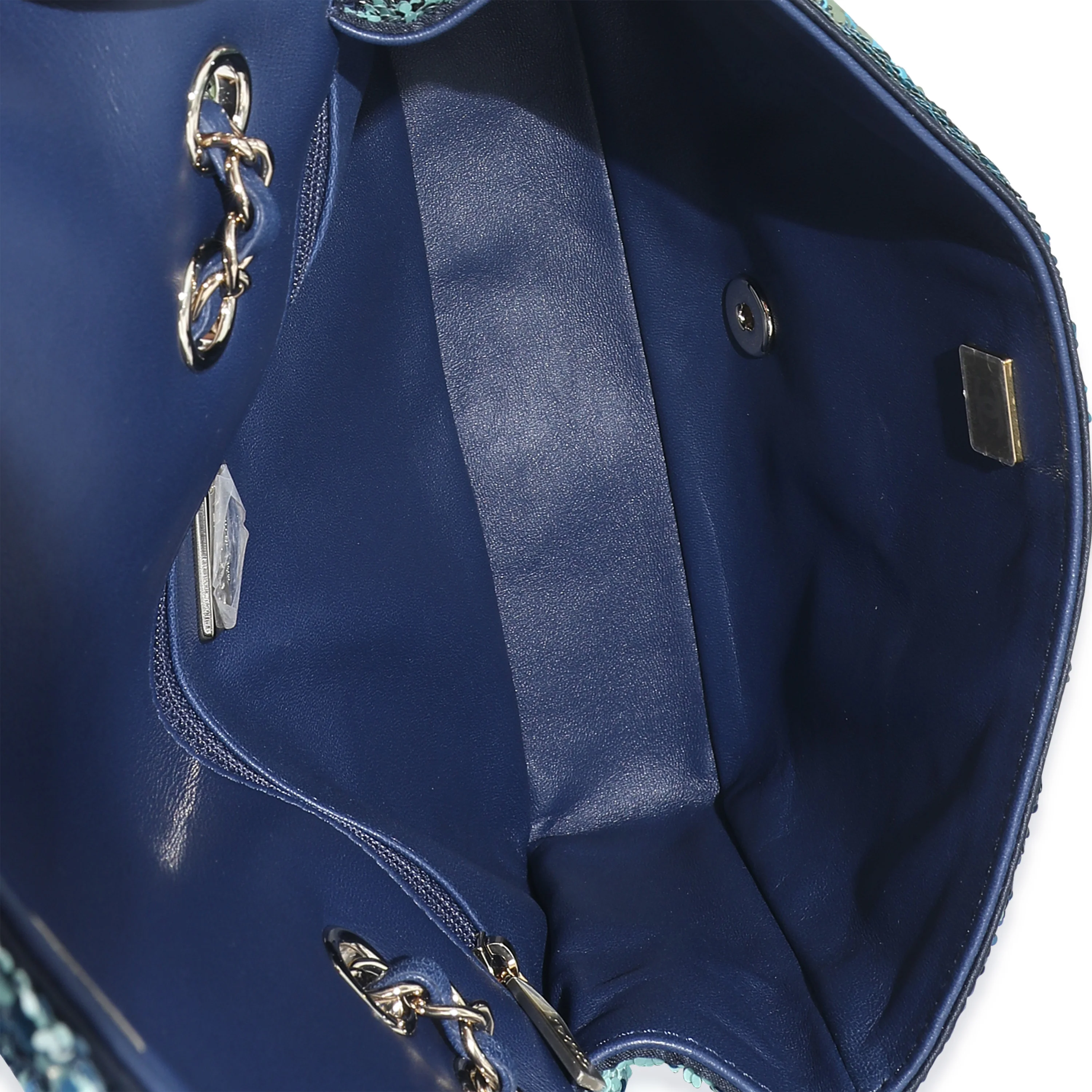 Chanel Blue Ombré Sequin Medium Classic Single Flap Bag - Image 8
