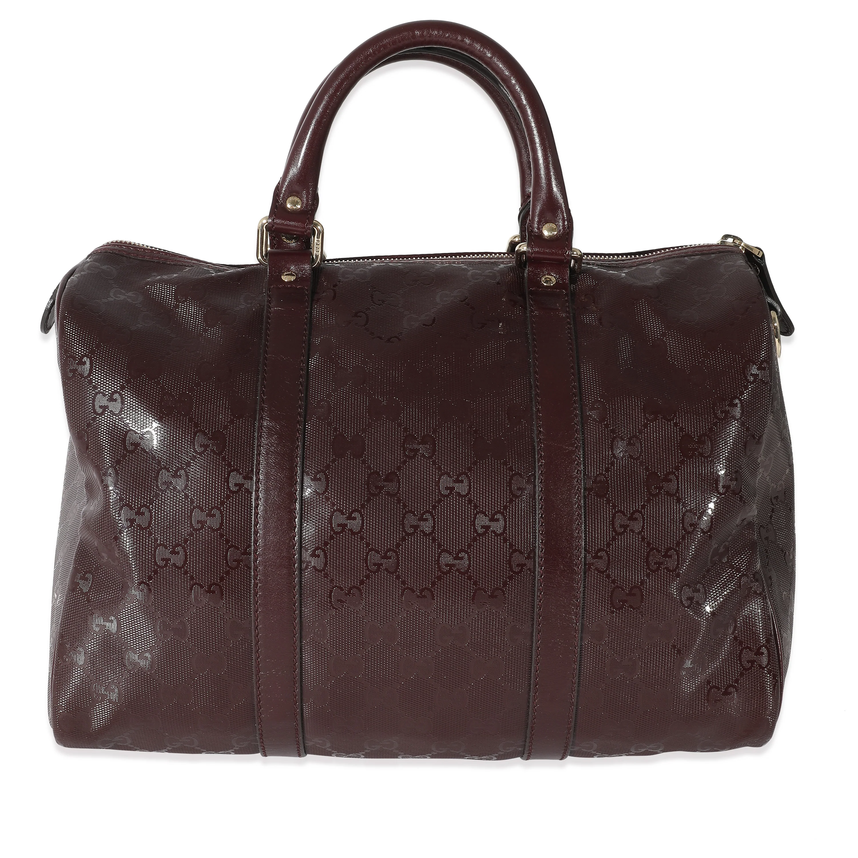 Gucci Burgundy Imprime Monogram Medium Joy Boston Bag - Image 3