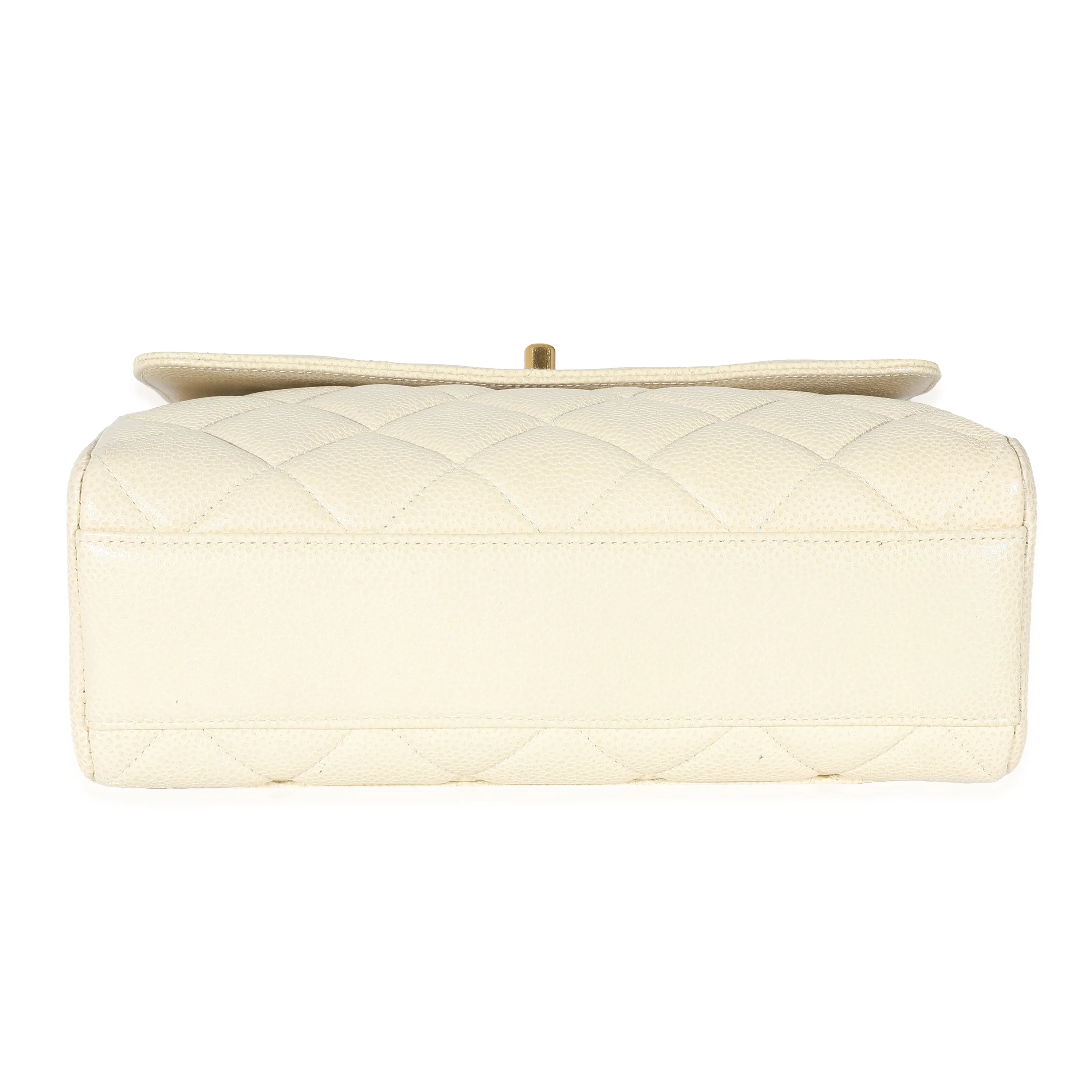 Chanel Beige Quilted Caviar Chain Flap Bag - Image 5