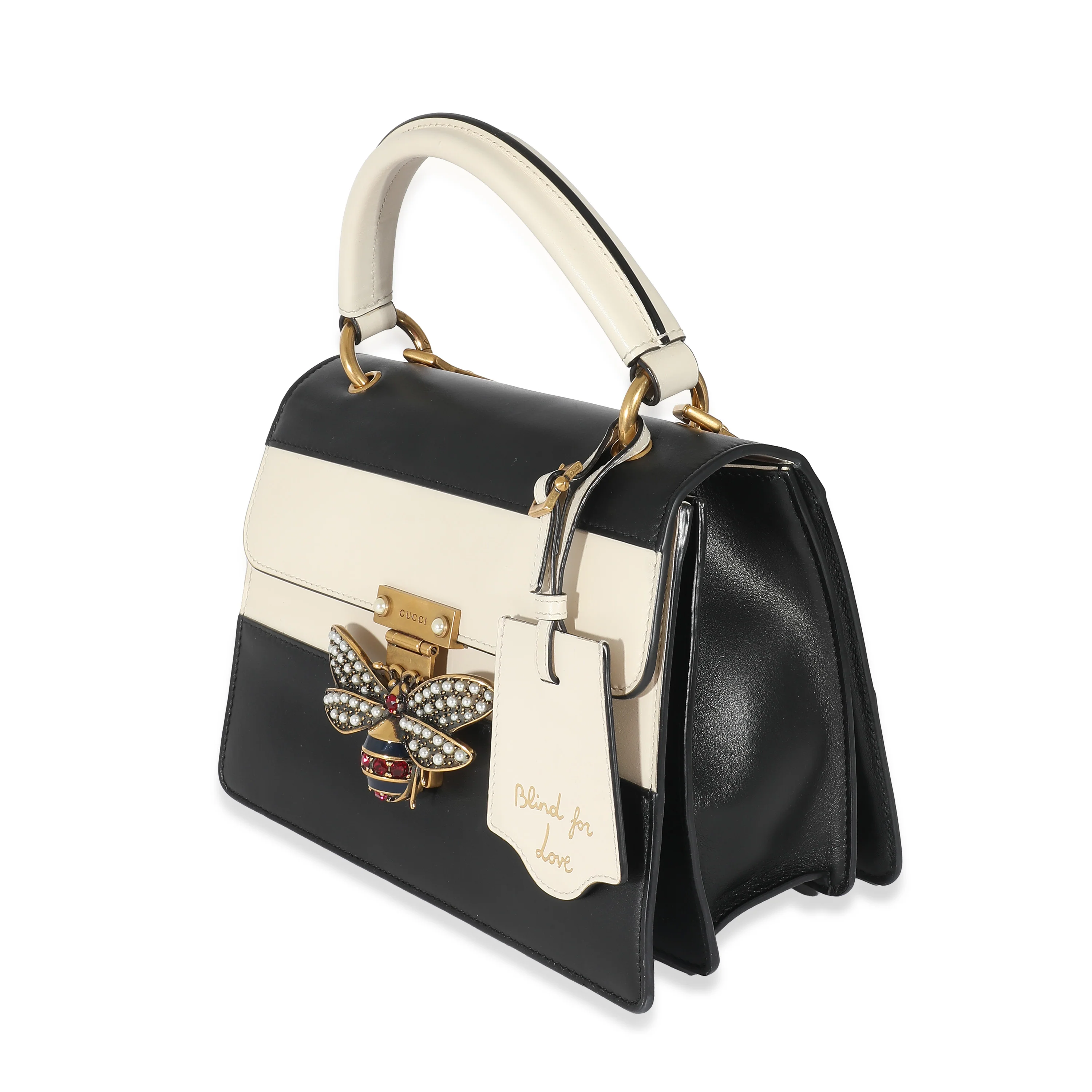 Gucci Mystic White Black Calfskin Small Queen Margaret Top Handle - Image 2