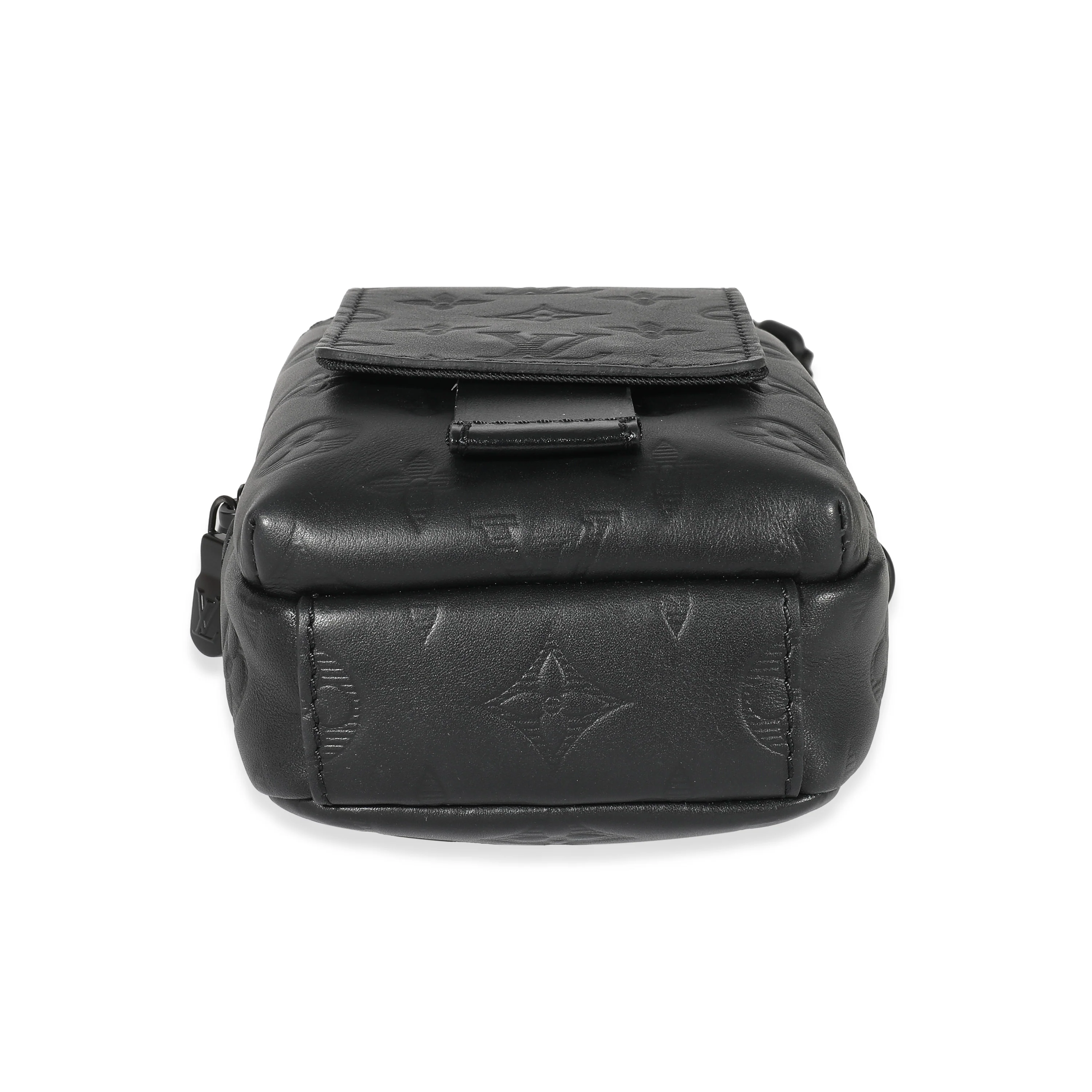 Louis Vuitton Black Monogram Shadow Double Phone Pouch NM - Image 4