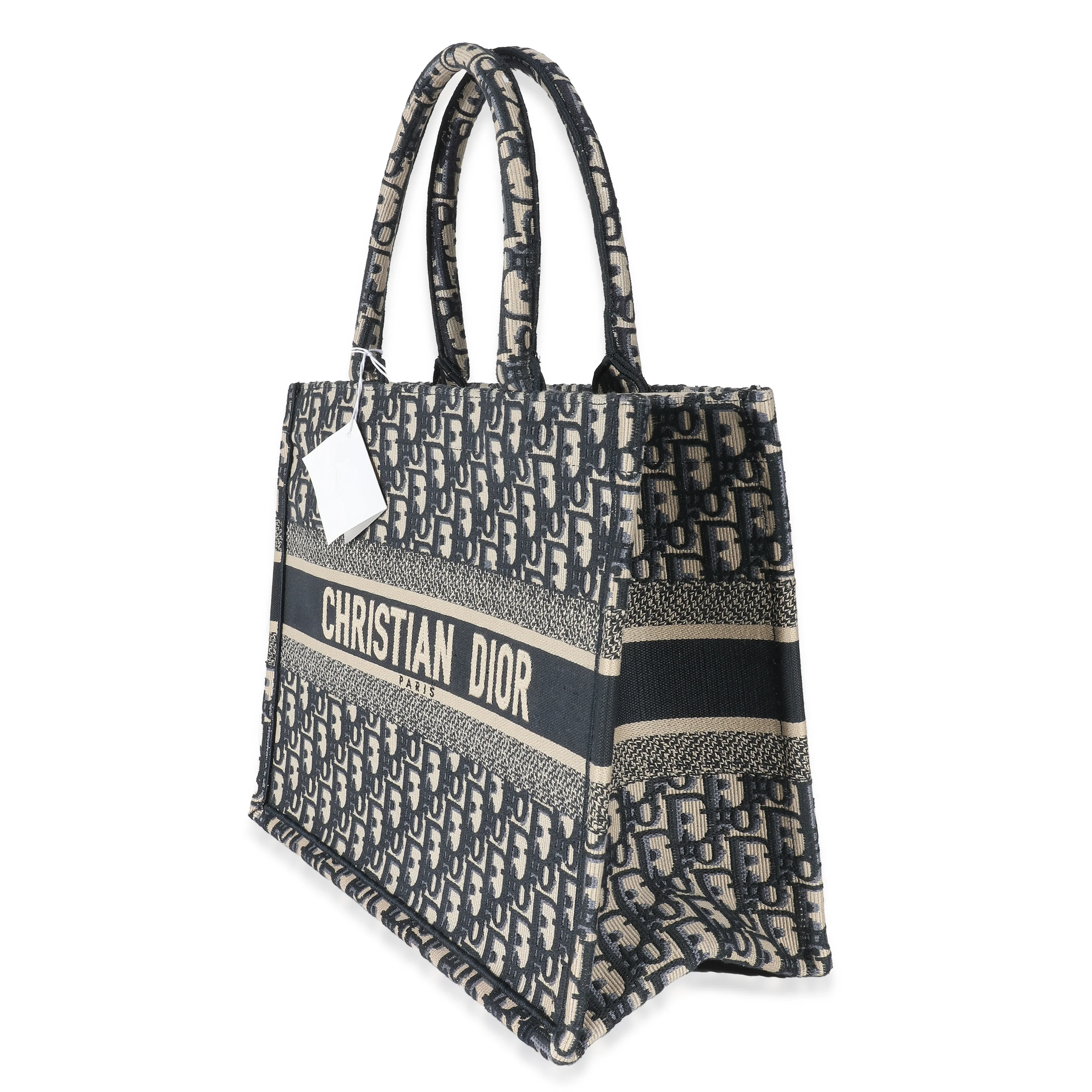 Christian Dior Ecru Blue Oblique Medium Book Tote - Image 6