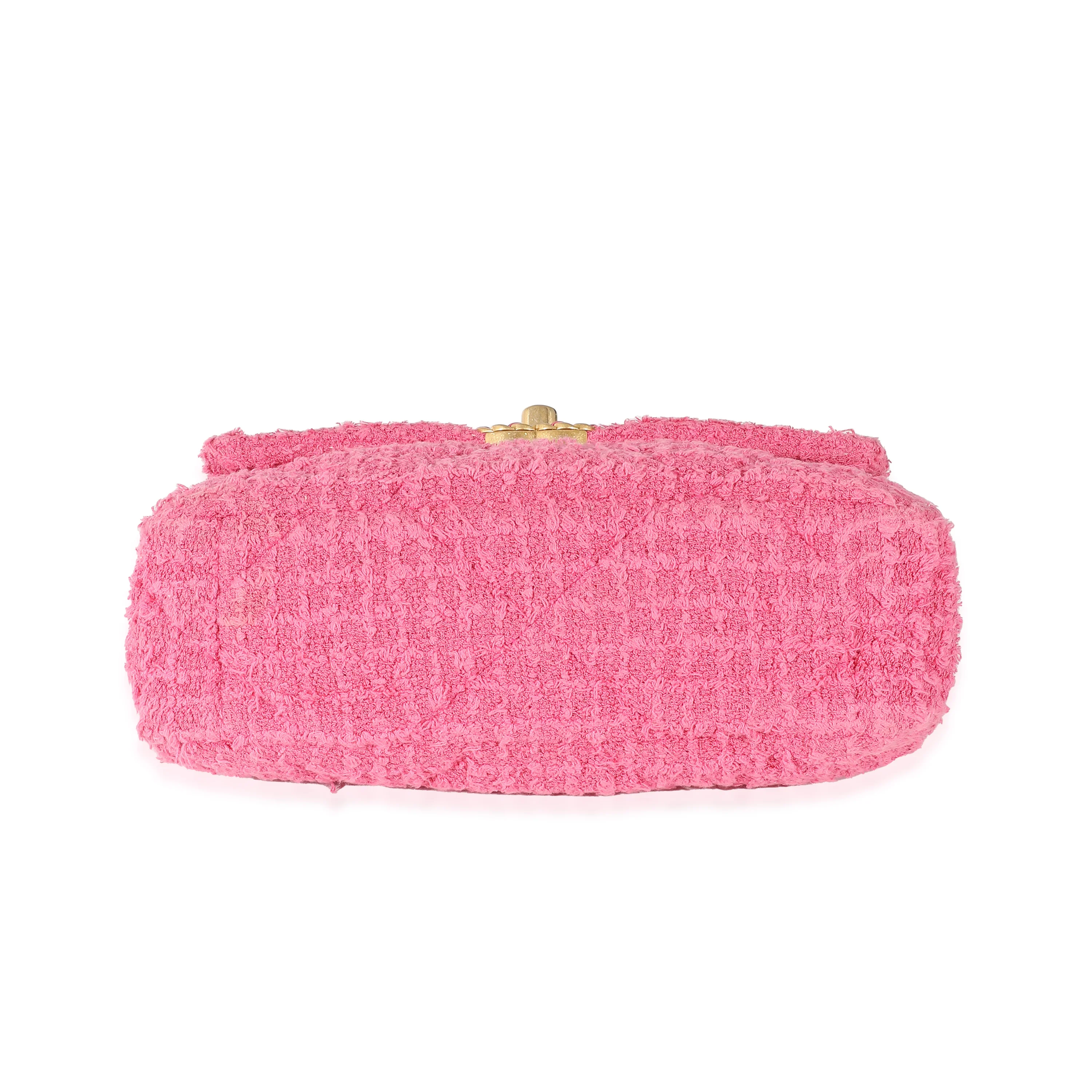 Chanel Pink Tweed Small Chanel 19 Flap Bag - Image 5