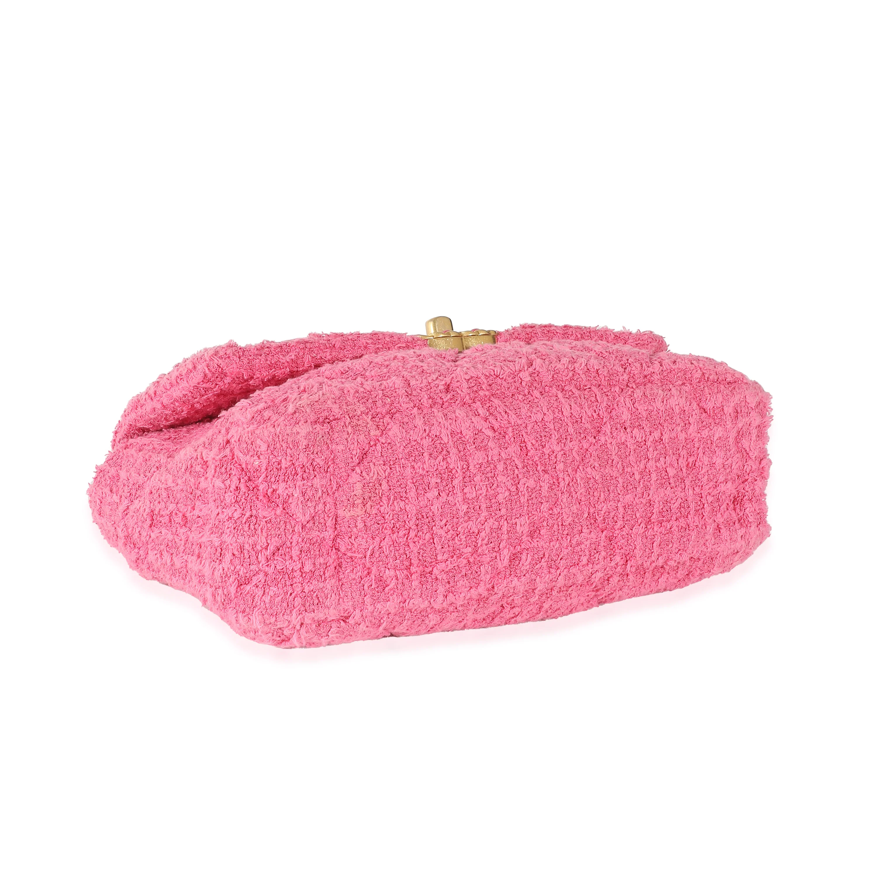 Chanel Pink Tweed Small Chanel 19 Flap Bag - Image 6