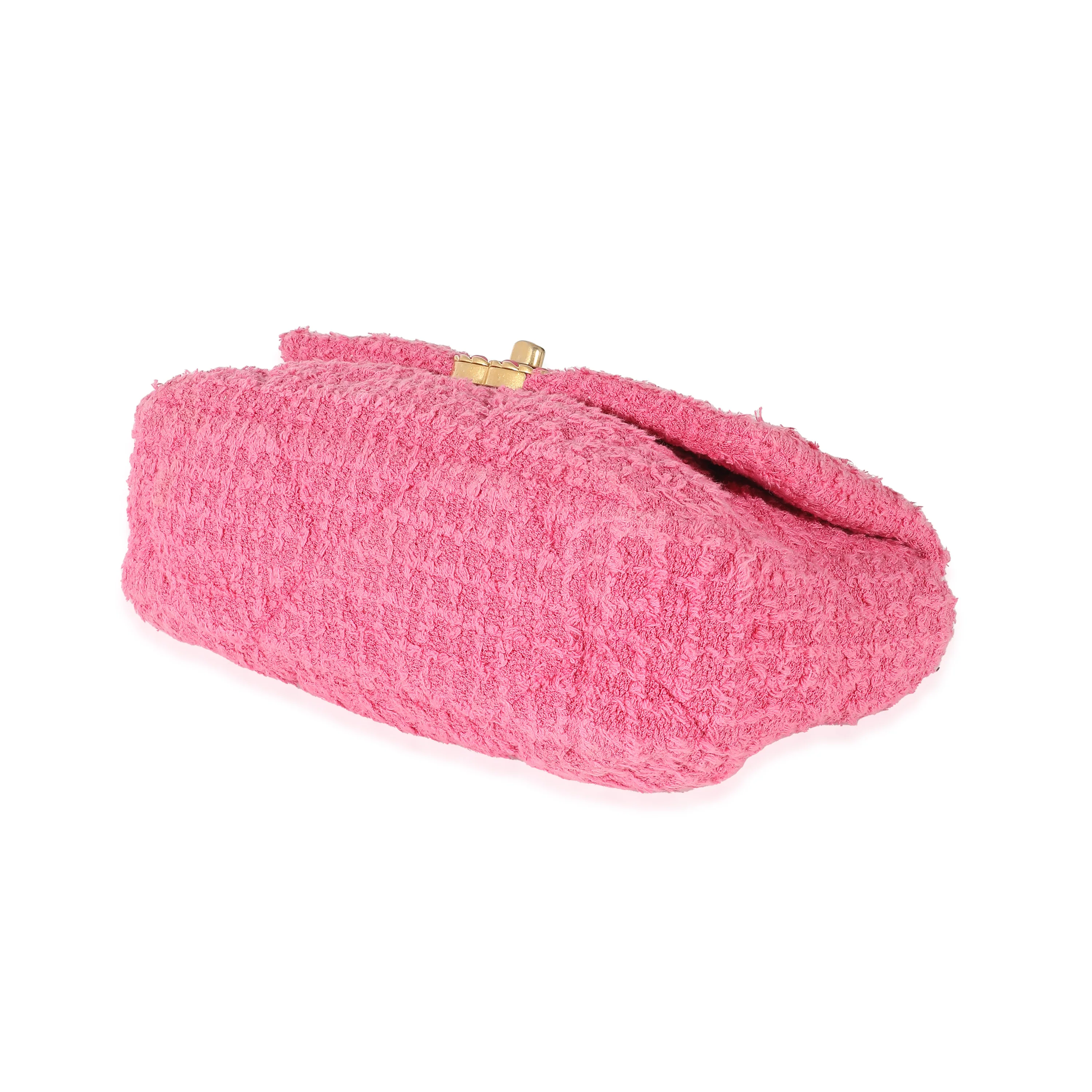 Chanel Pink Tweed Small Chanel 19 Flap Bag - Image 7