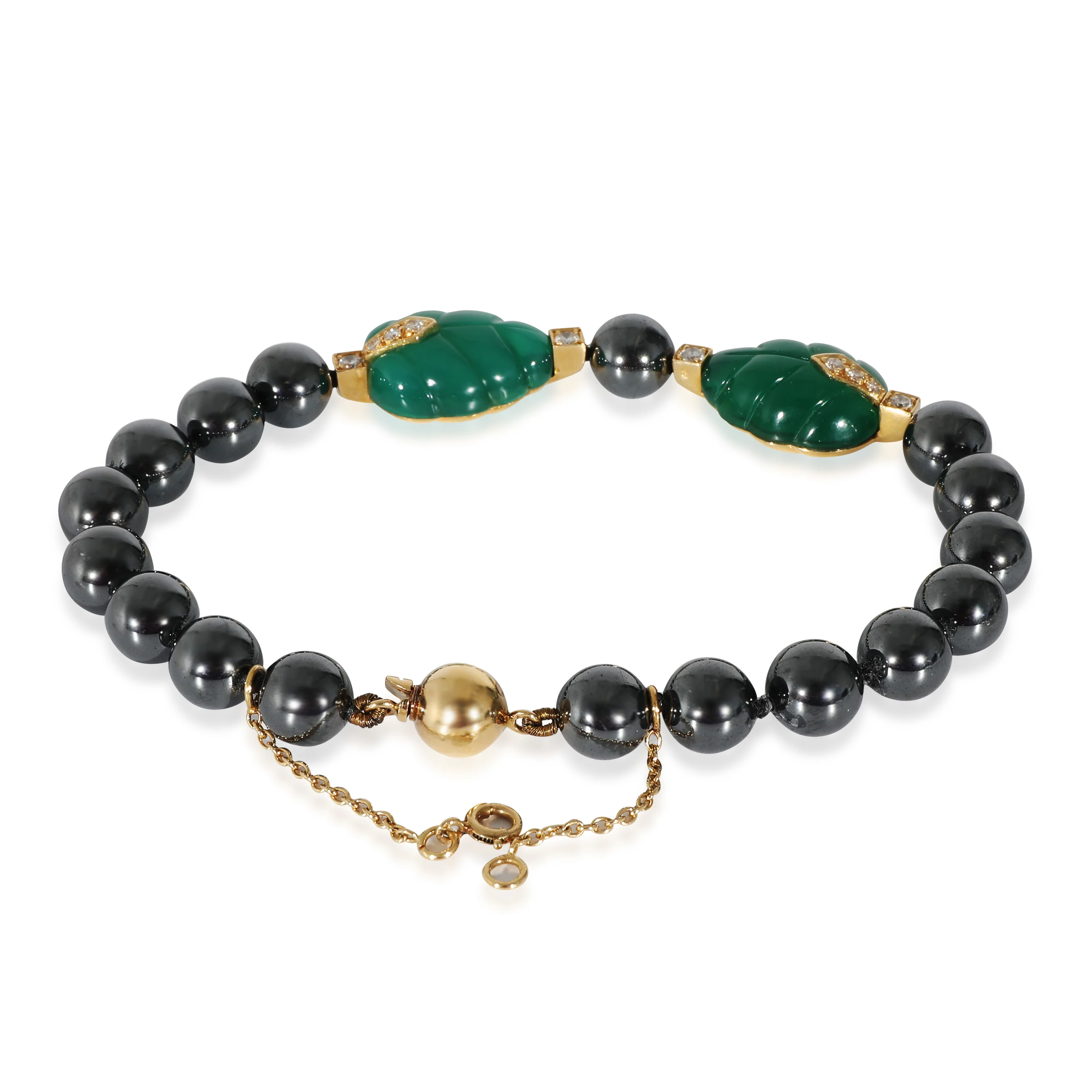 Cartier Patiala Hematite Beads & Diamond Bracelet in 18K Yellow Gold 0.15 CTW - Image 3
