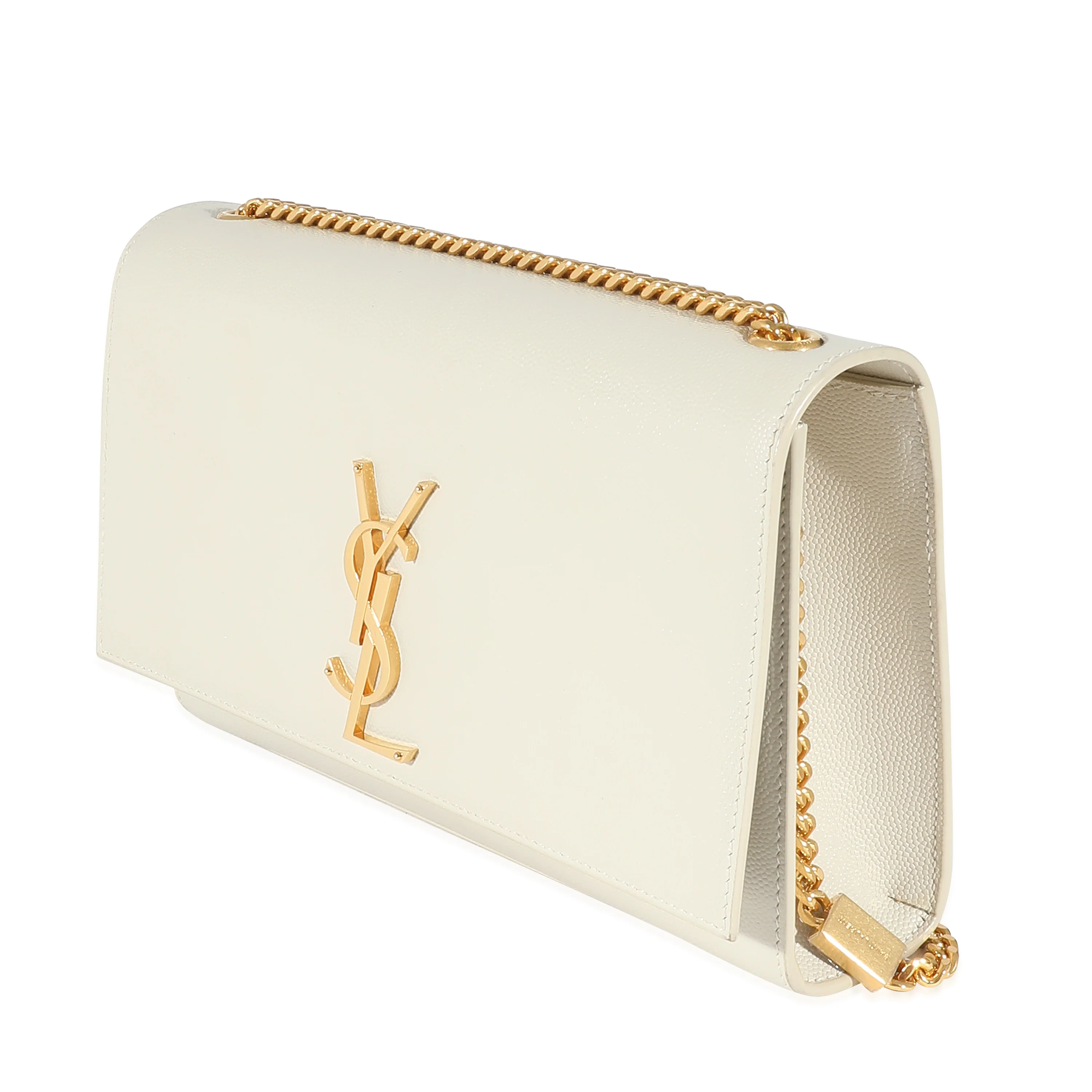 Saint Laurent Blanc Grain De Poudre Medium Monogram Kate Bag - Image 2