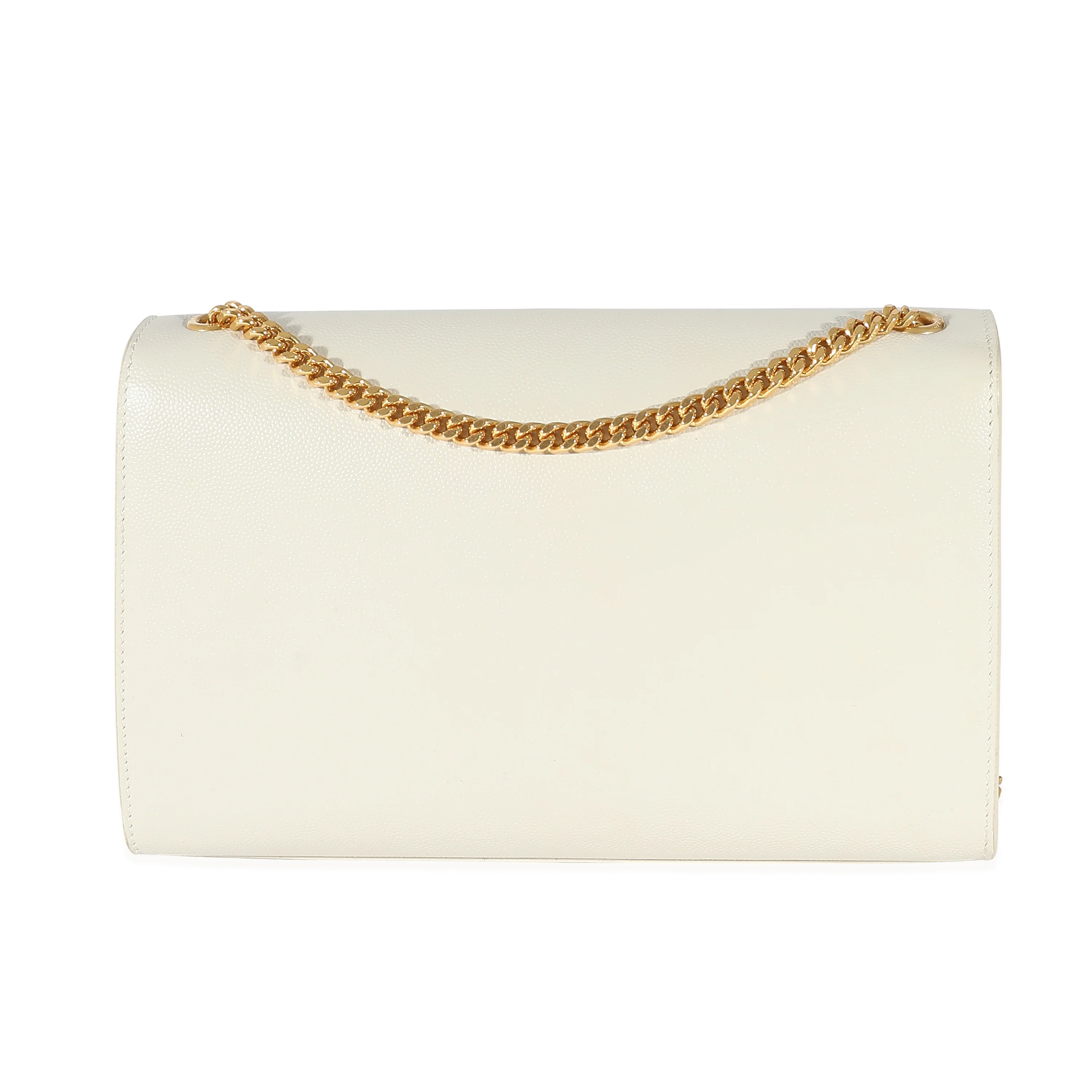 Saint Laurent Blanc Grain De Poudre Medium Monogram Kate Bag - Image 3