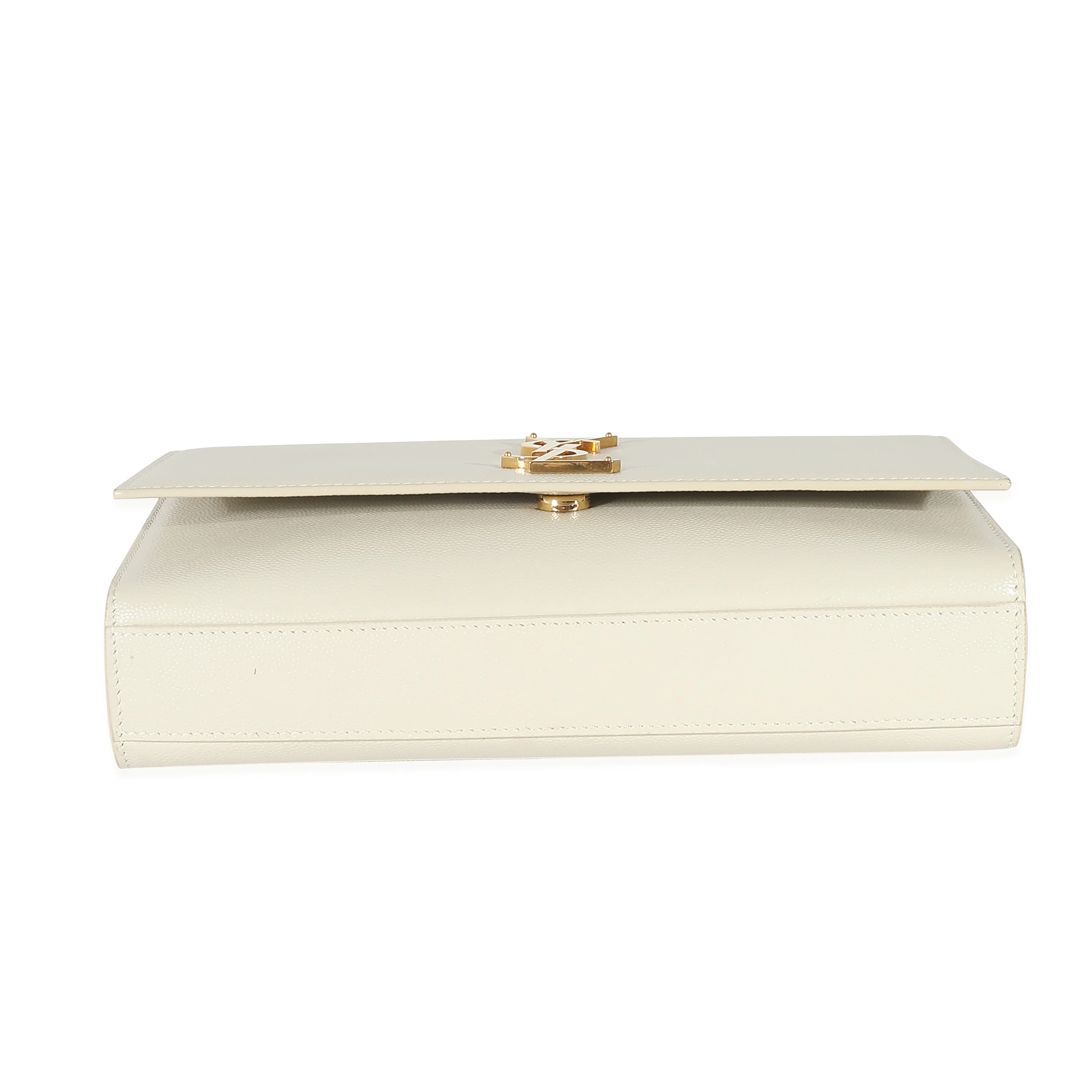 Saint Laurent Blanc Grain De Poudre Medium Monogram Kate Bag - Image 5