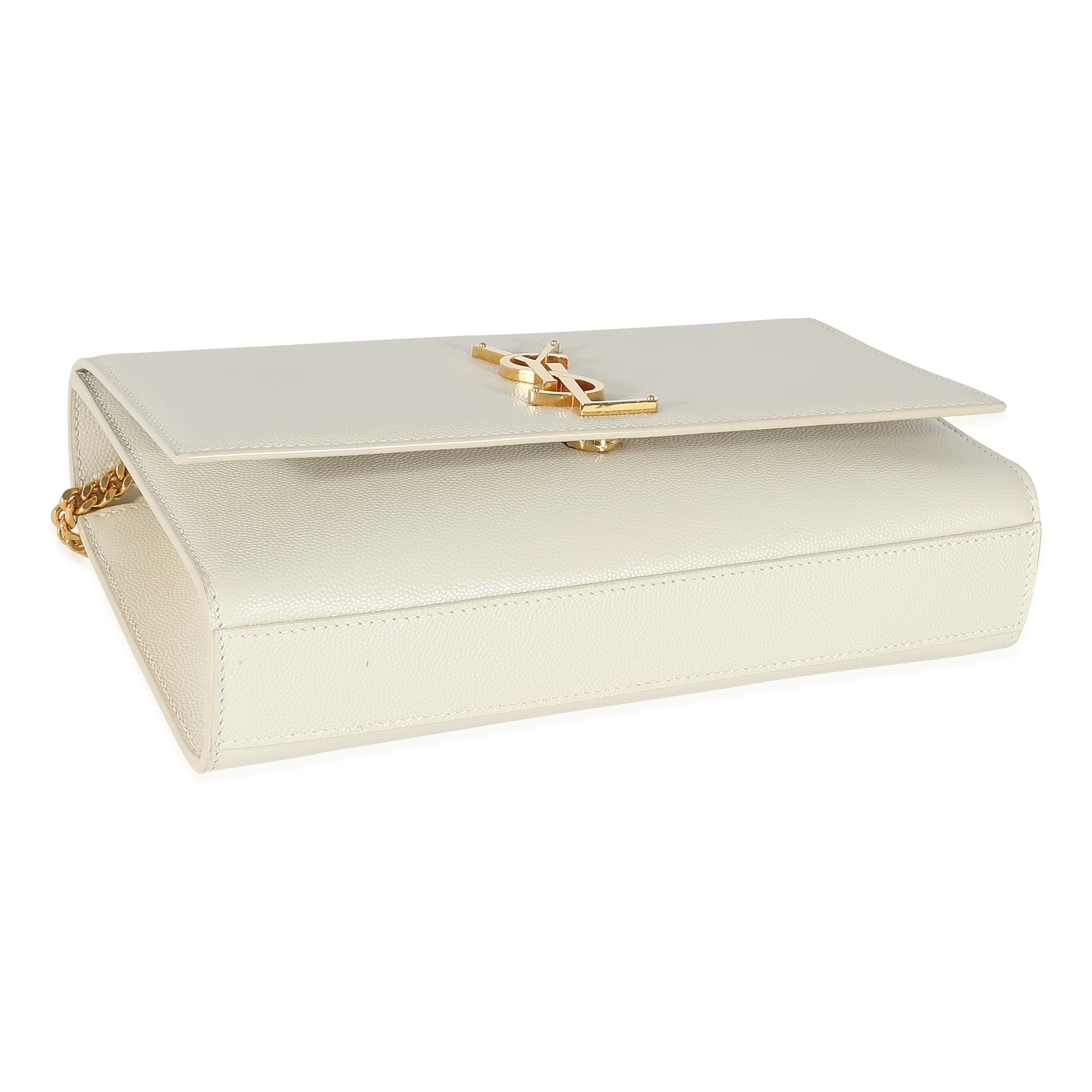 Saint Laurent Blanc Grain De Poudre Medium Monogram Kate Bag - Image 6