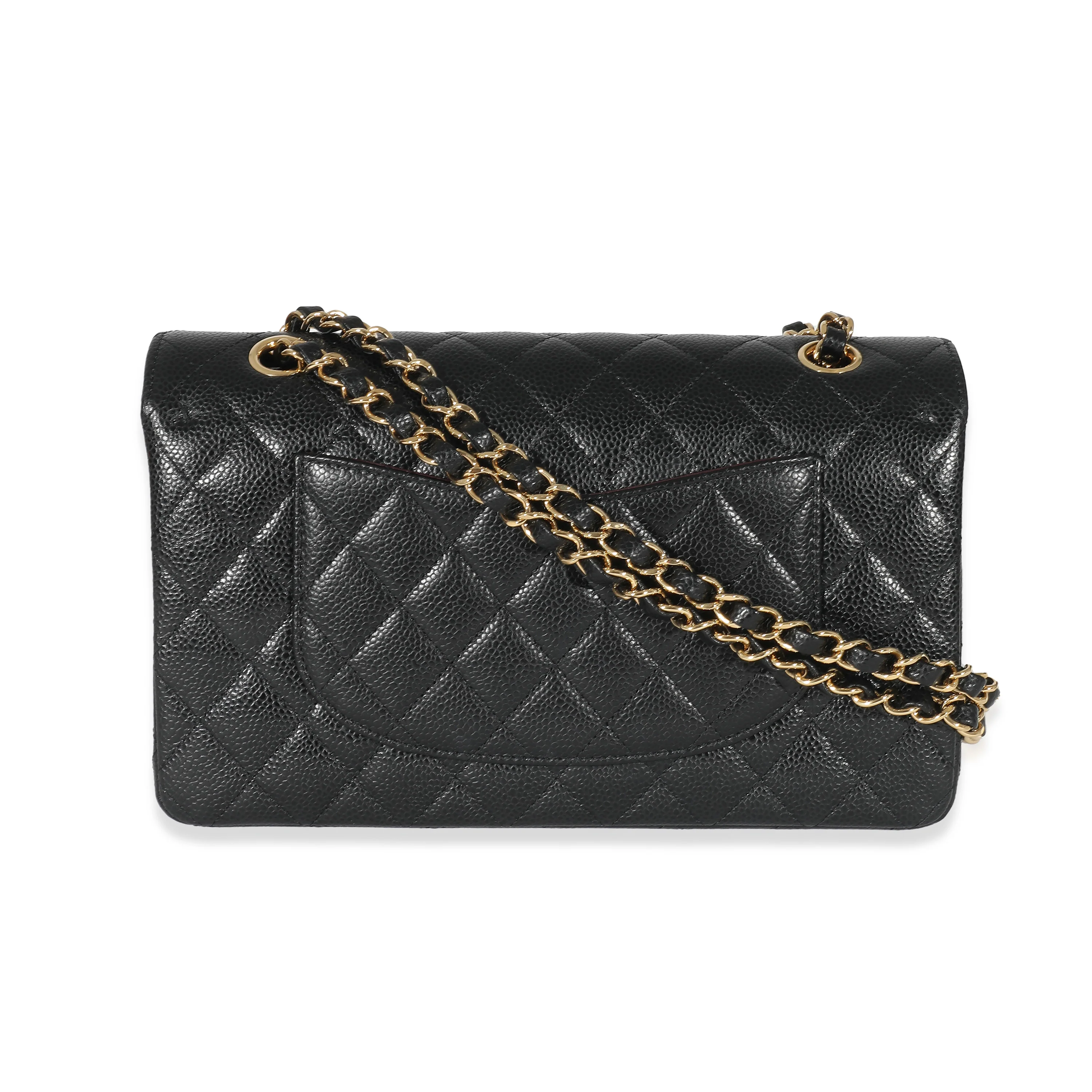 Chanel Black Quilted Caviar Medium Classic Double Flap Bag - Image 3