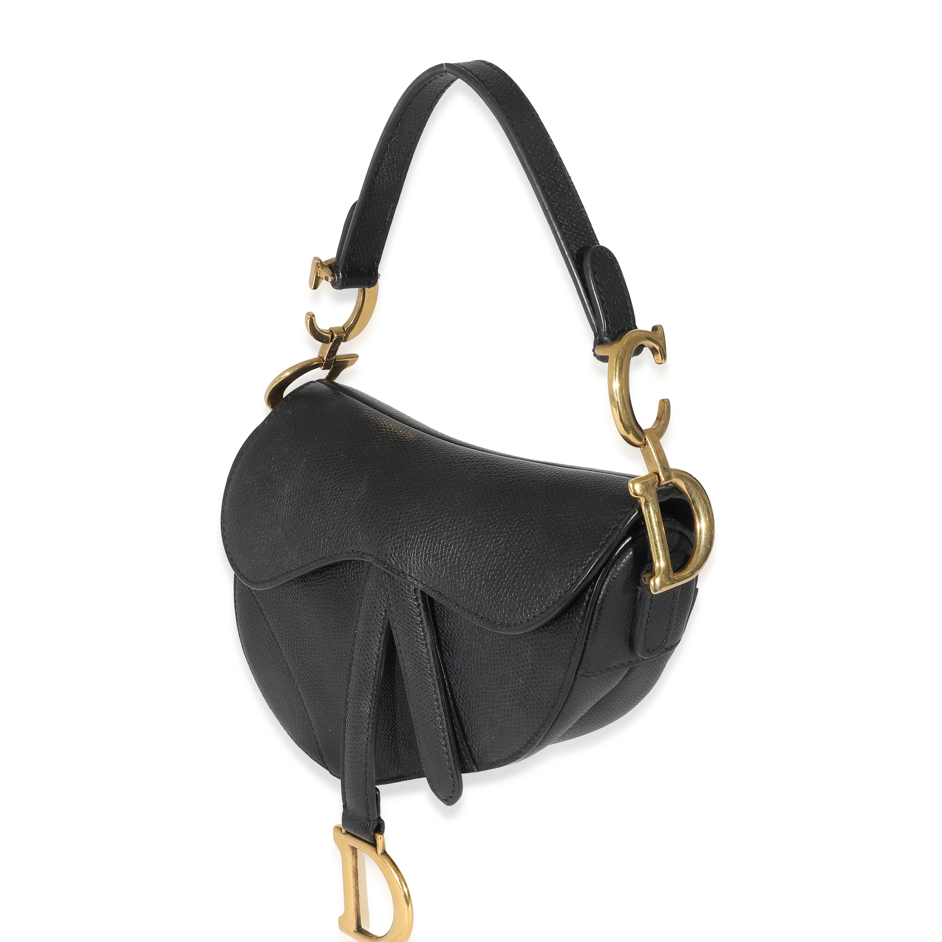 Christian Dior Black Grained Calfskin Mini Saddle Bag - Image 2