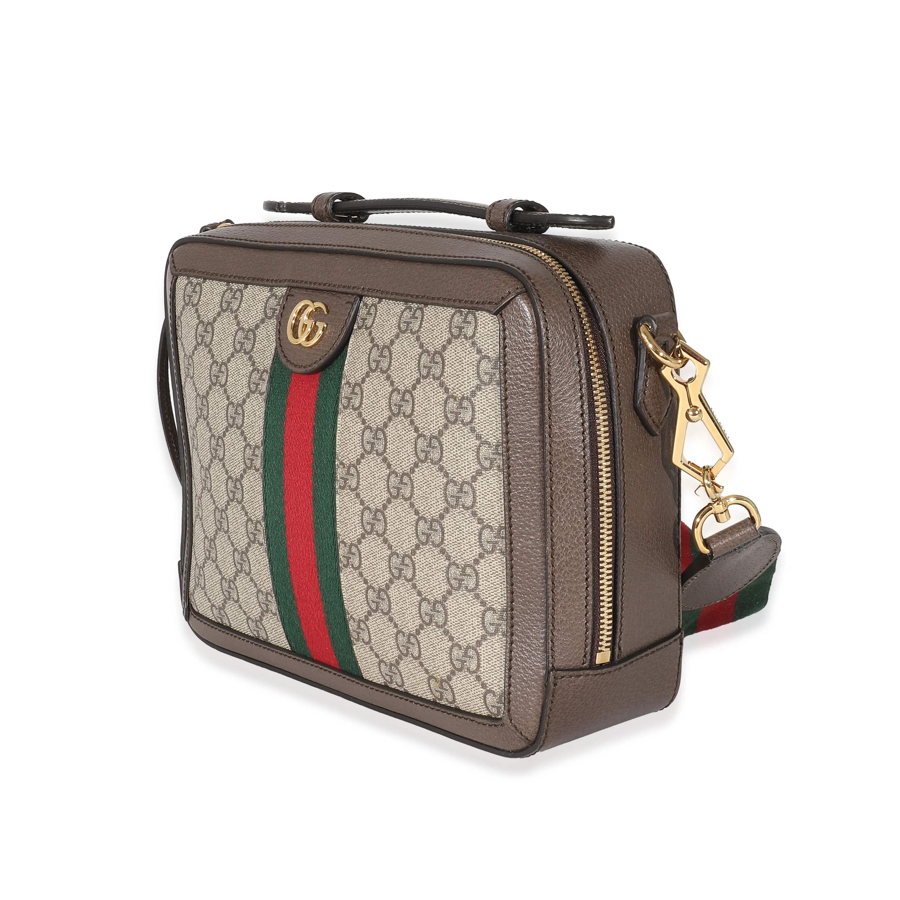 Gucci Brown GG Supreme Web Ophidia Top Handle Bag - Image 2