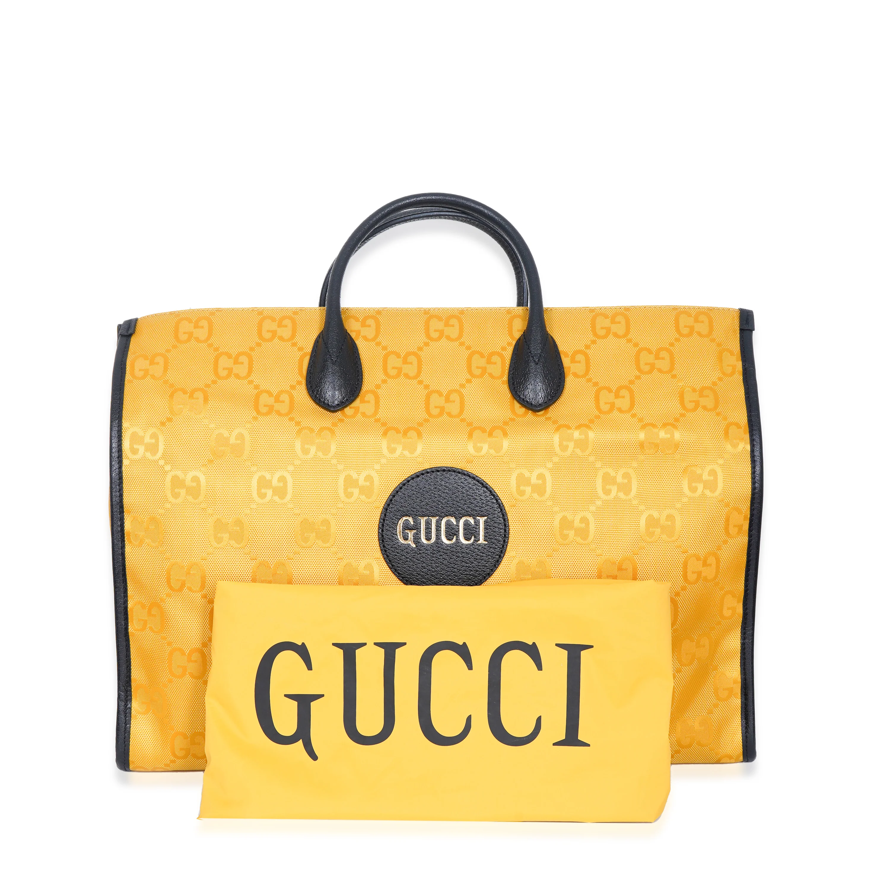 Gucci Yellow GG Econyl Script Tote - Image 10