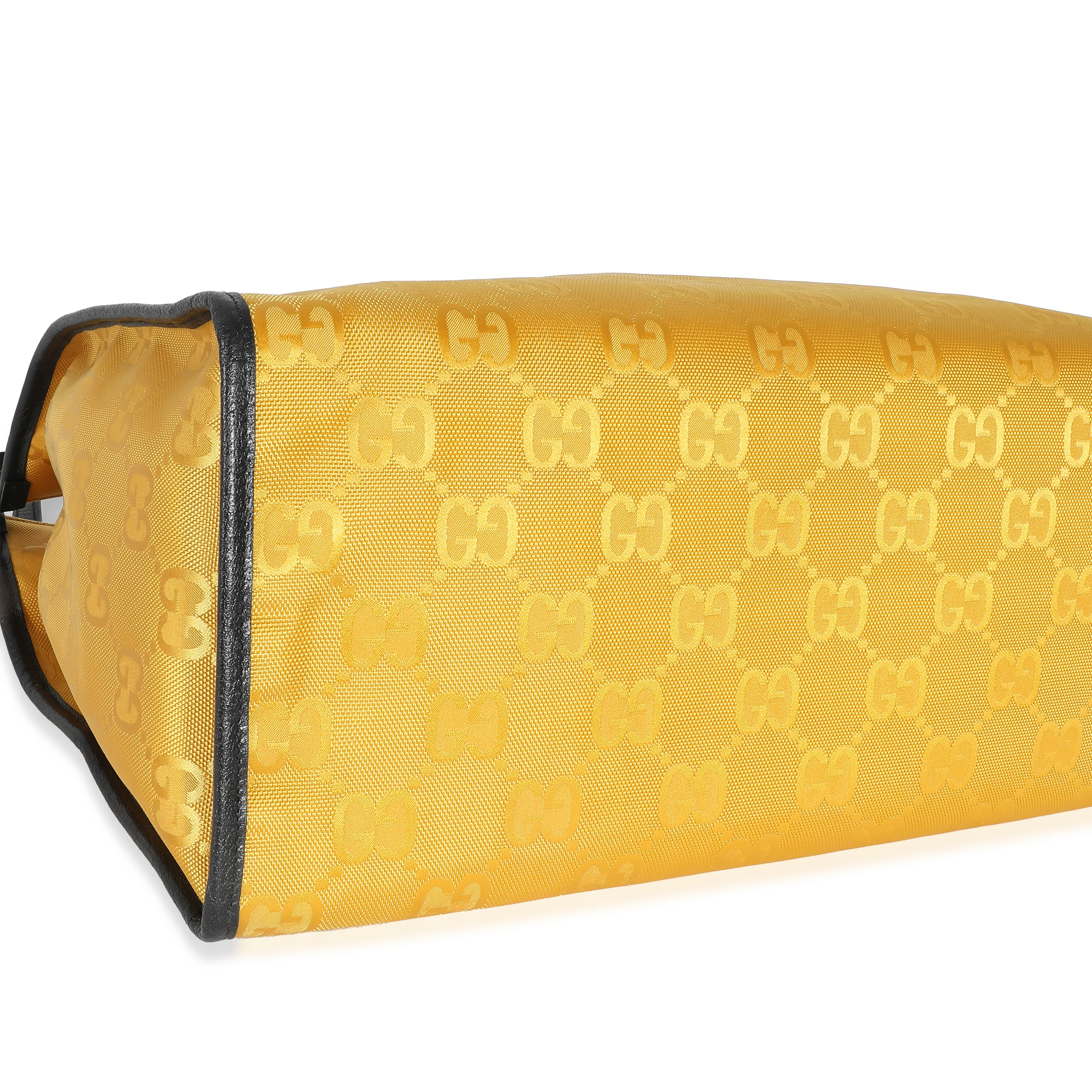 Gucci Yellow GG Econyl Script Tote - Image 4