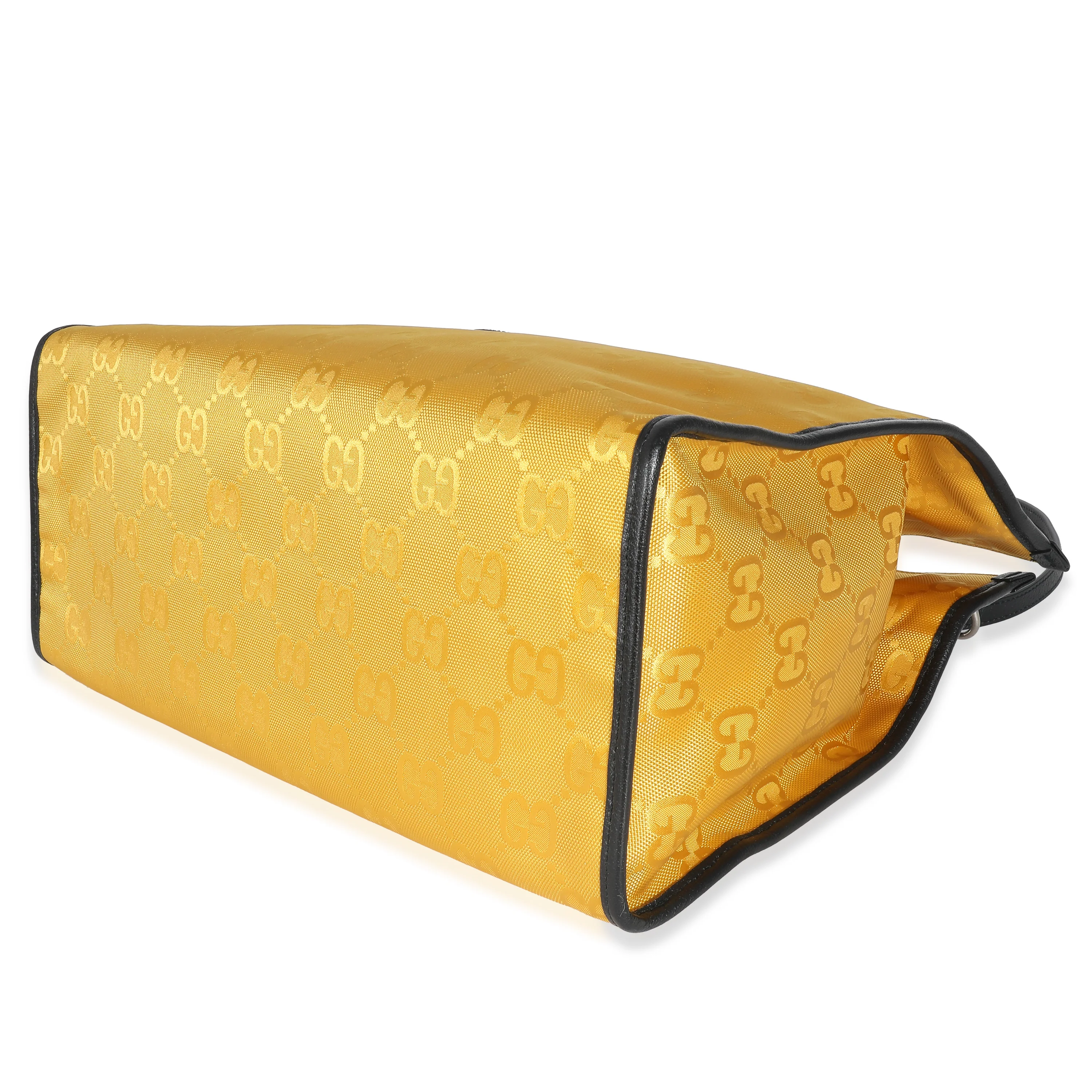 Gucci Yellow GG Econyl Script Tote - Image 6