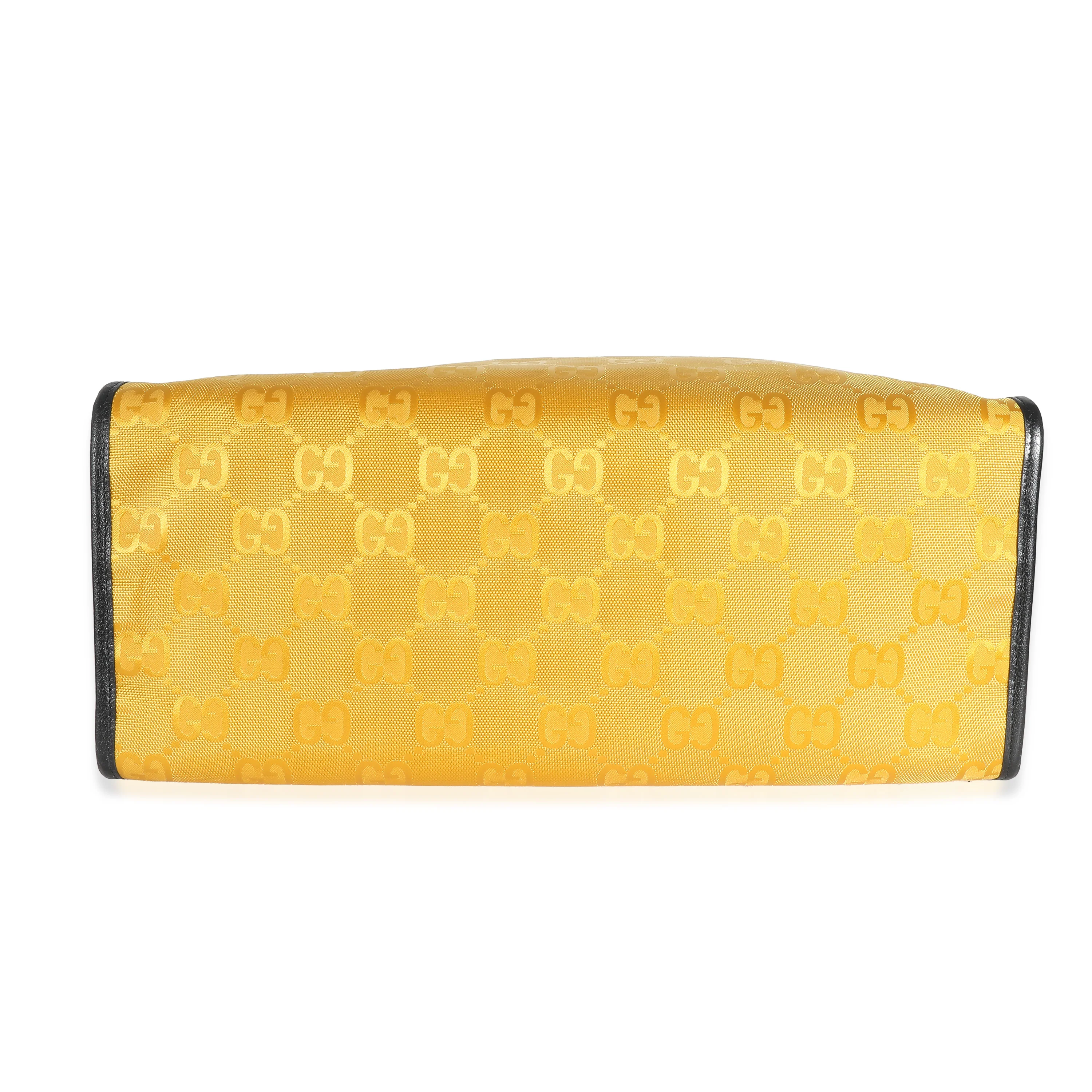 Gucci Yellow GG Econyl Script Tote - Image 7