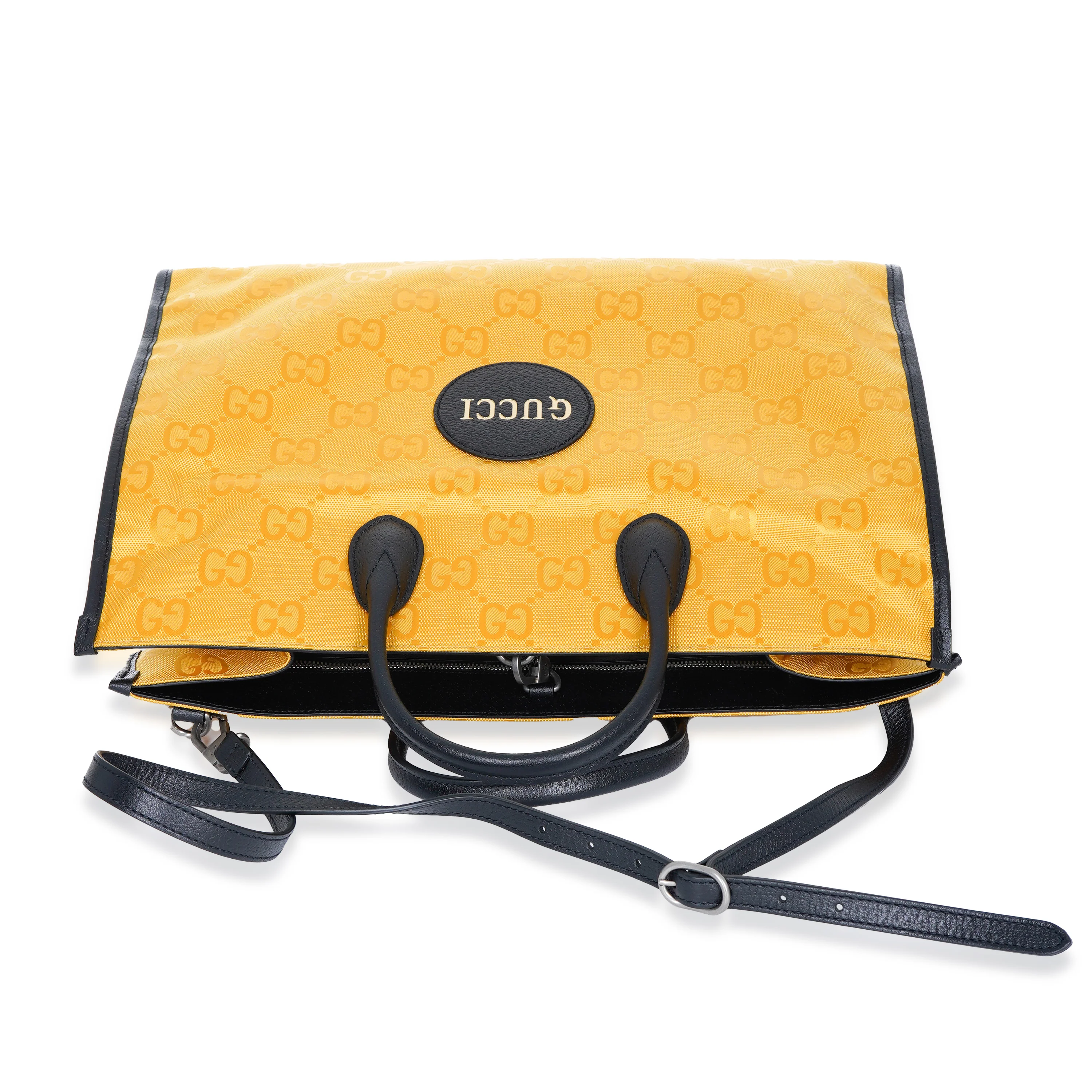 Gucci Yellow GG Econyl Script Tote - Image 8