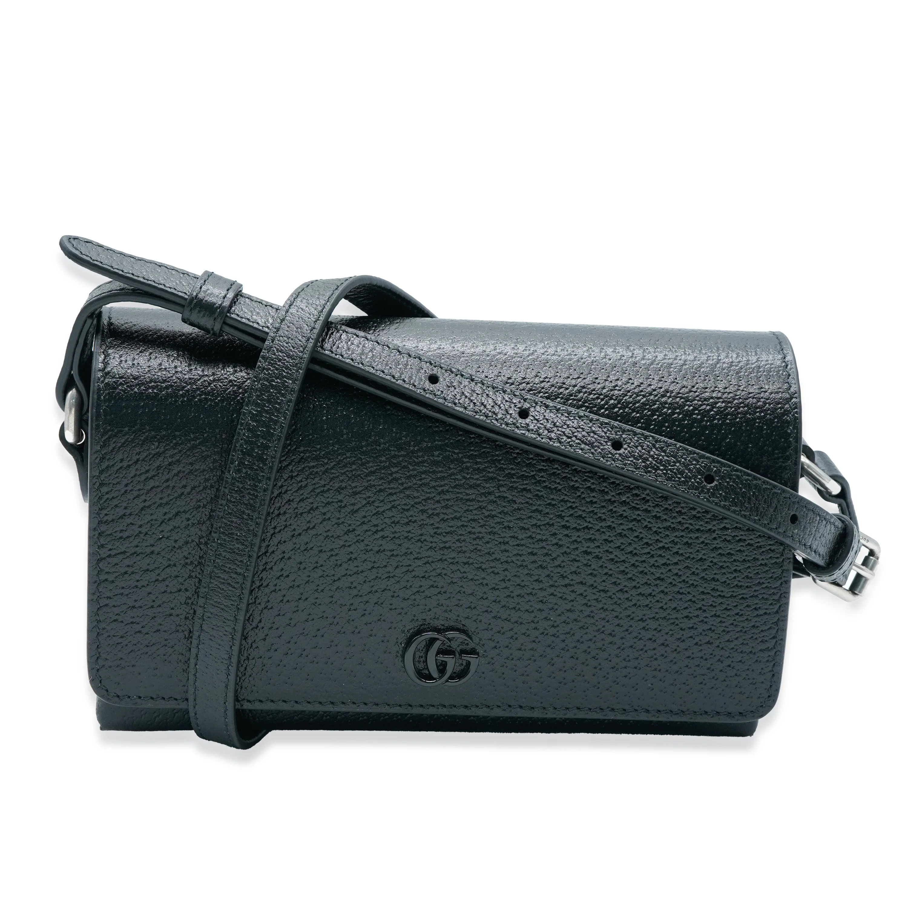 Gucci Black Leather Interlocking GG Mini Bag