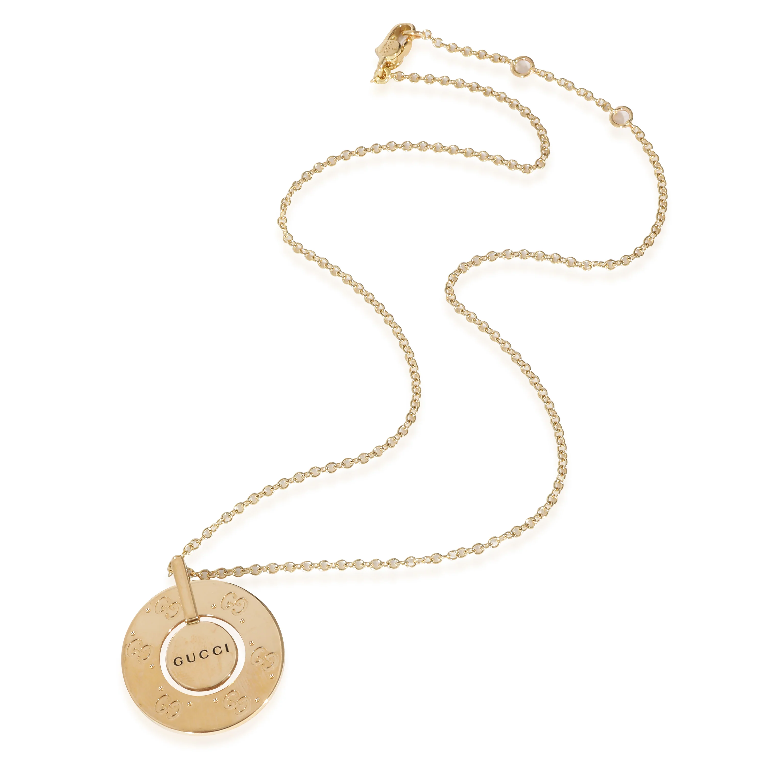 Icon Rotating Disc  Circle Pendant in 18K Yellow Gold - Image 2