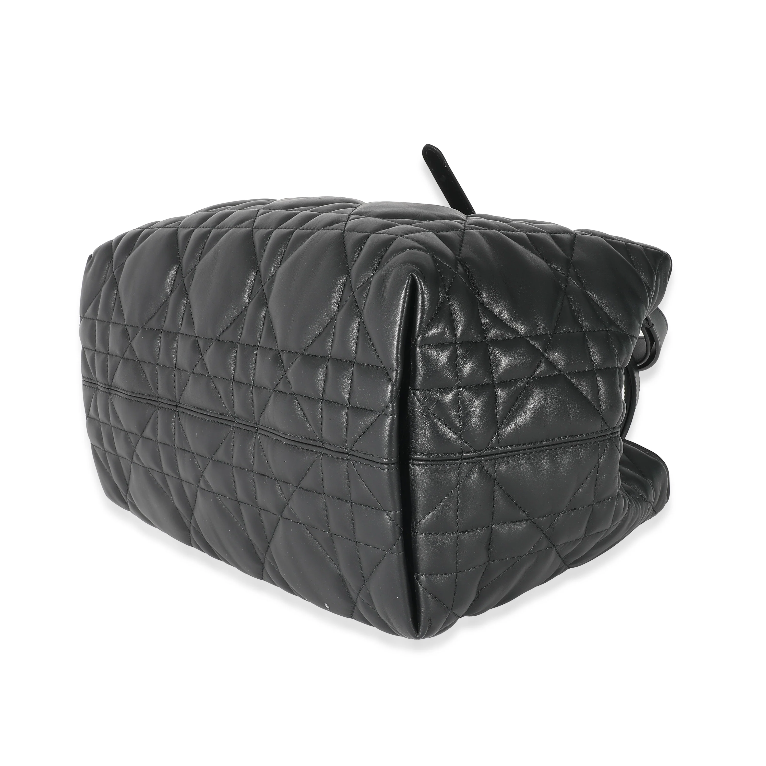 Christian Dior Black Calfskin Macrocannage Medium Toujours - Image 6