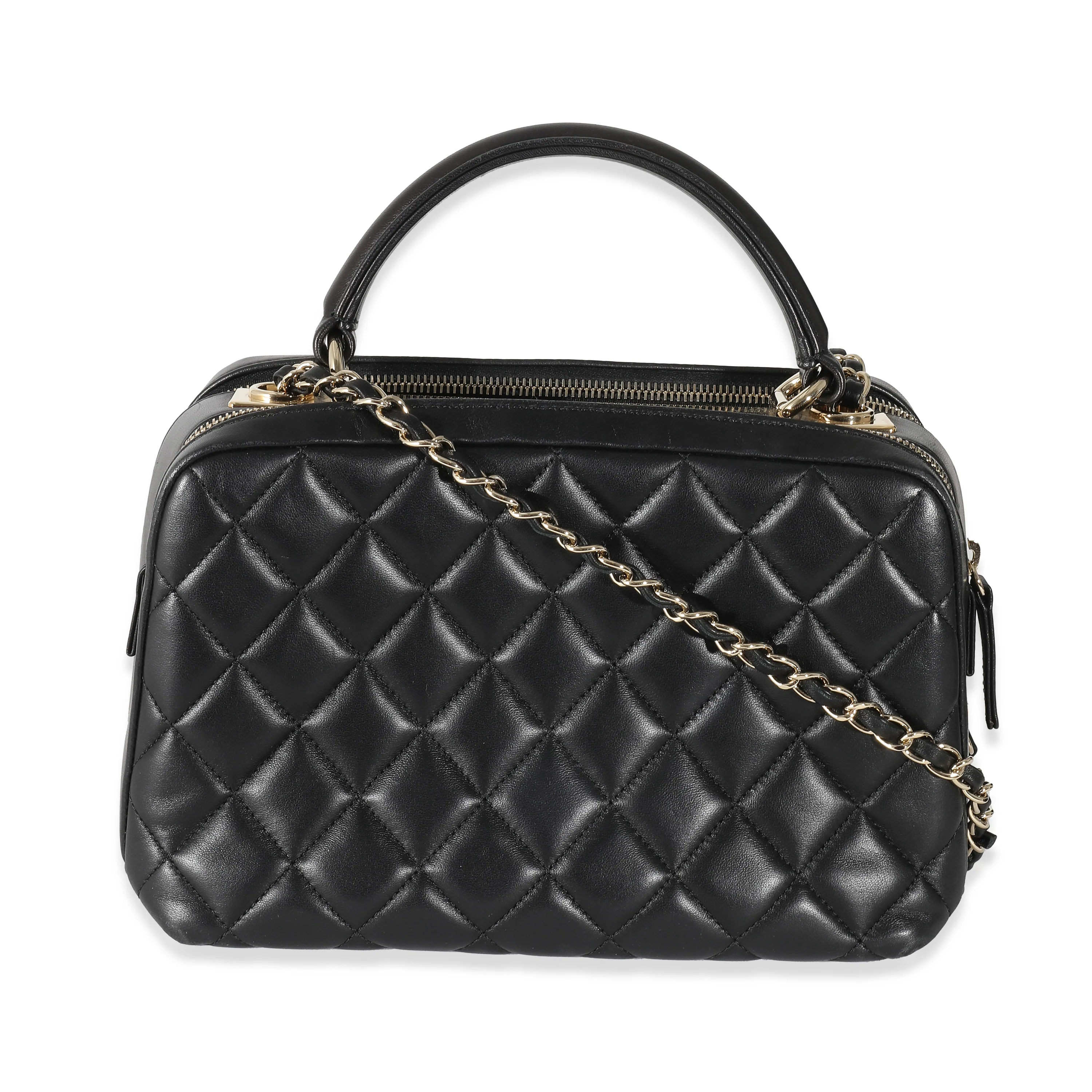 Chanel Black Quilted Lambskin Medium Trendy CC Bowling Bag - Image 6