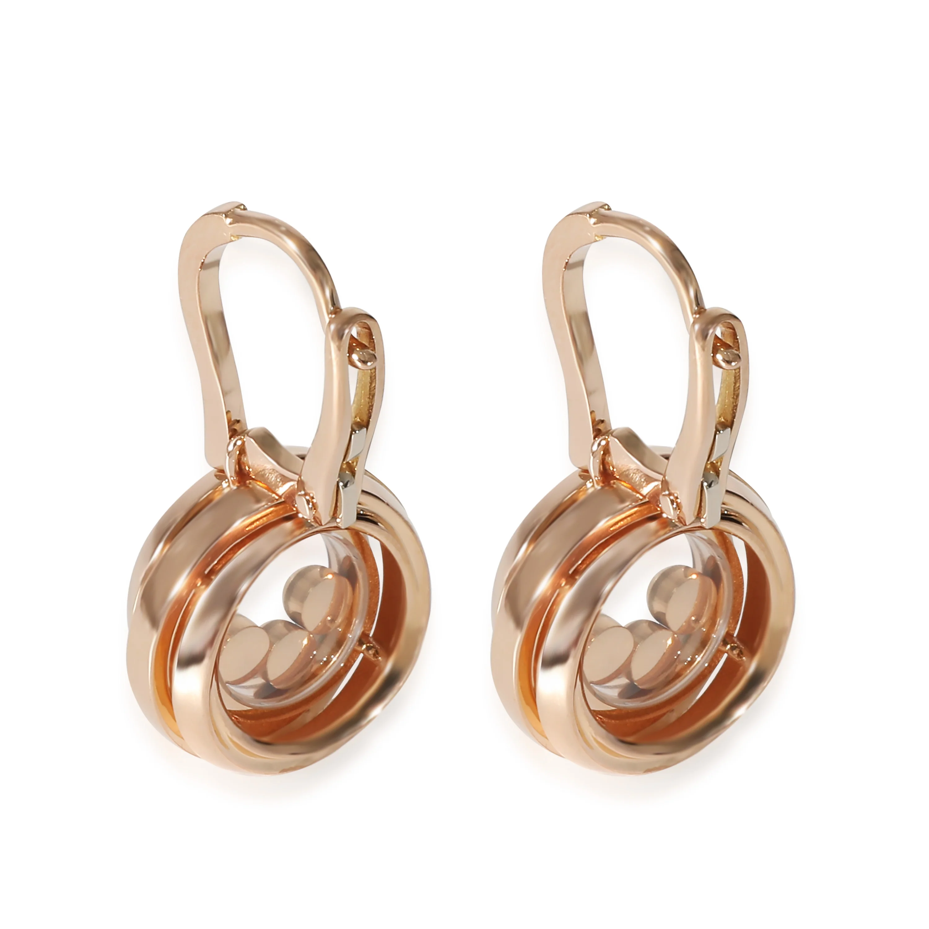 Chopard Happy Diamond Drop Earrings in 18K Rose Gold 0.3 CTW - Image 3