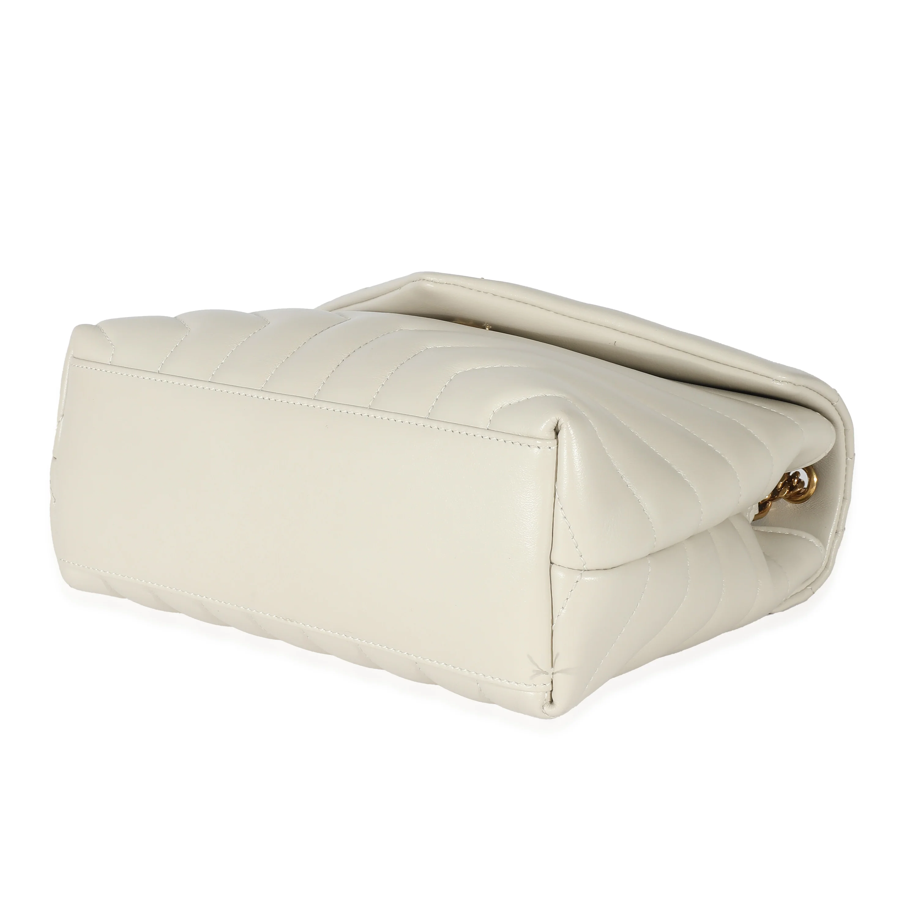 Saint Laurent Ivory Quilted Calfskin Small Loulou Bag - Image 7