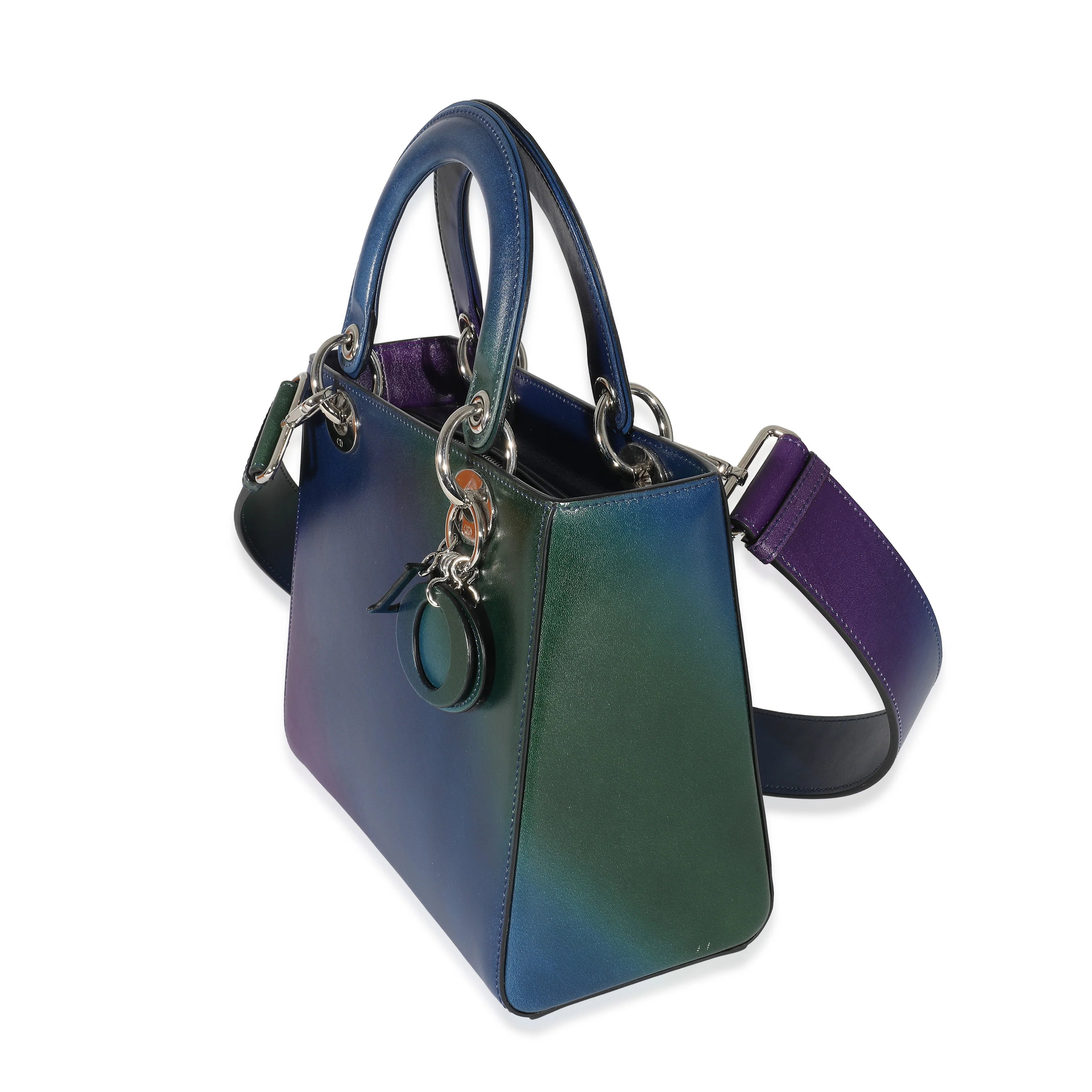 Christian Dior Blue Box Calfskin Gradient Medium Lady Dior - Image 2