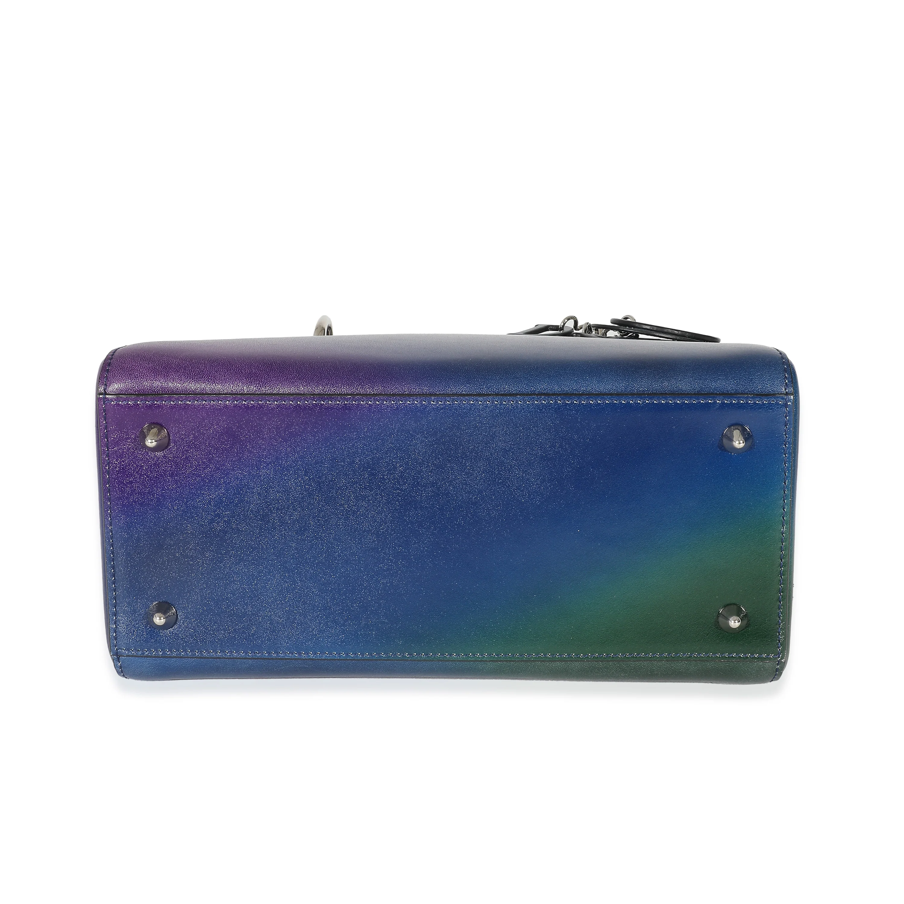Christian Dior Blue Box Calfskin Gradient Medium Lady Dior - Image 4