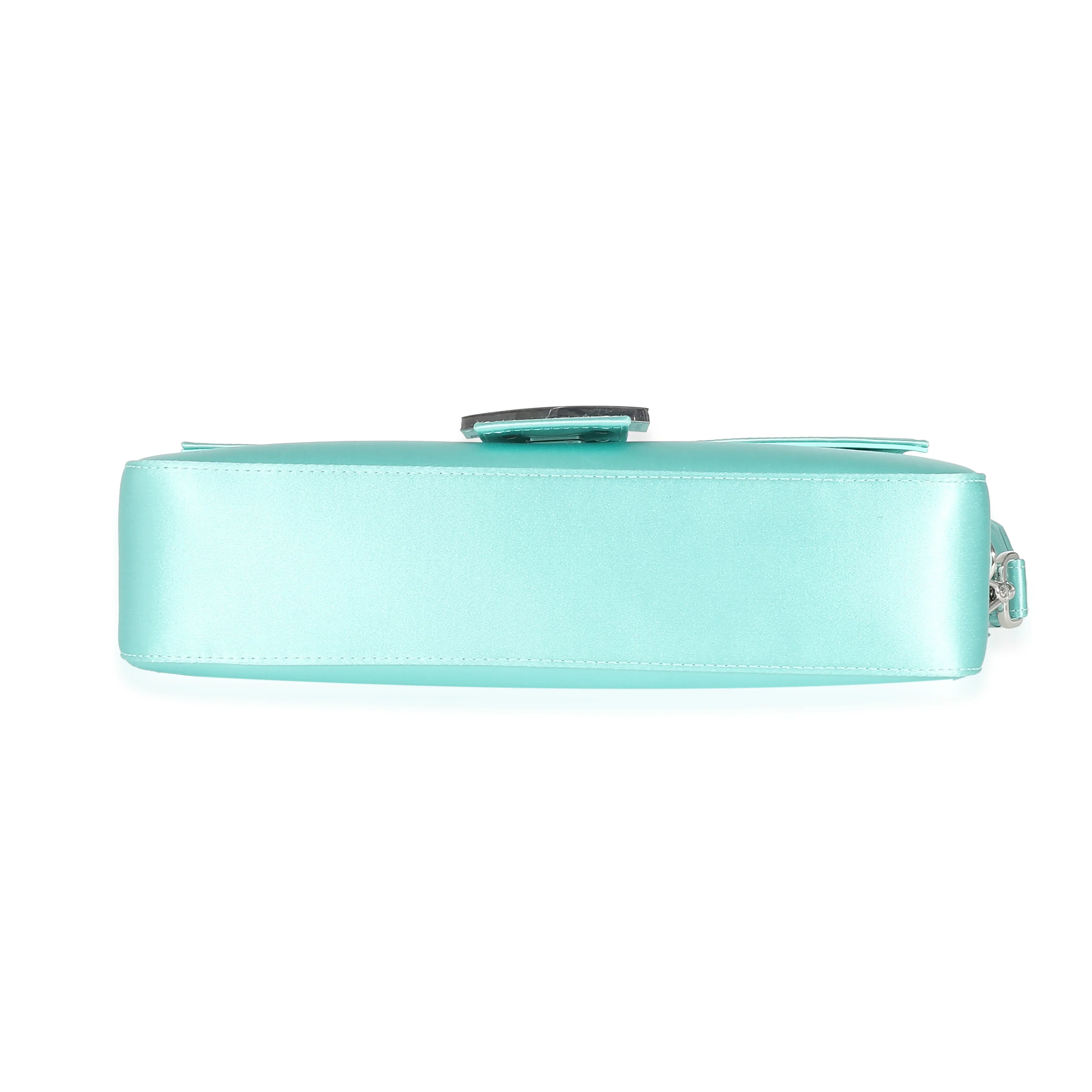 Fendi x Tiffany & Co Blue Silk Medium Baguette Bag - Image 4
